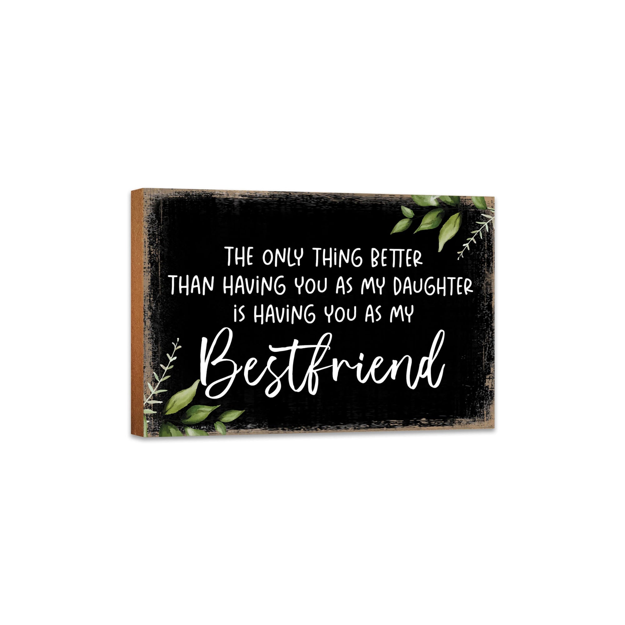 LifeSong Milestones Unique Wooden Shelf Decor and Tabletop Signs - Ideal Mother's Day Gift for Daughter
