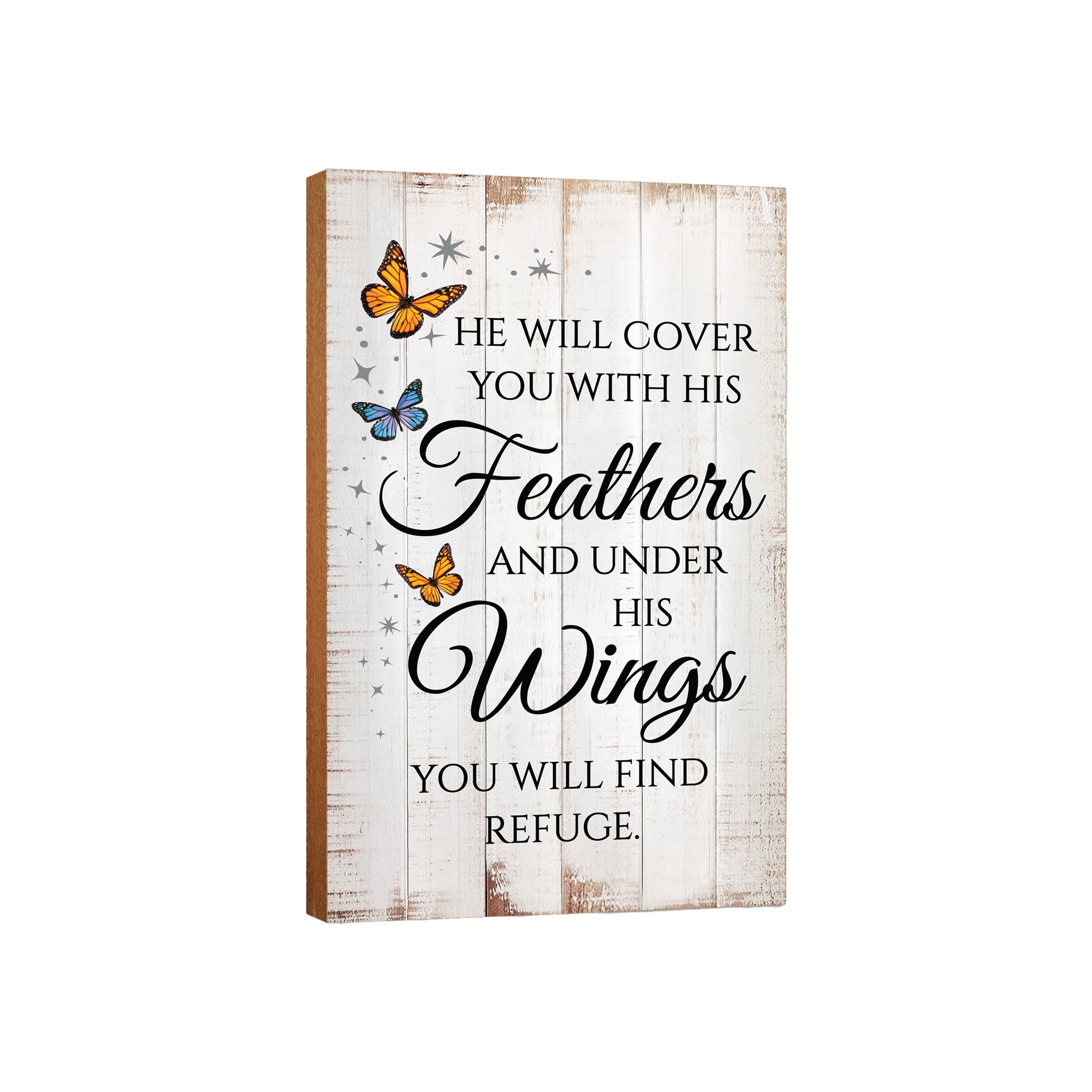 LifeSong Milestones Inspirational Wooden Butterfly Wall Plaque for Home Decorations