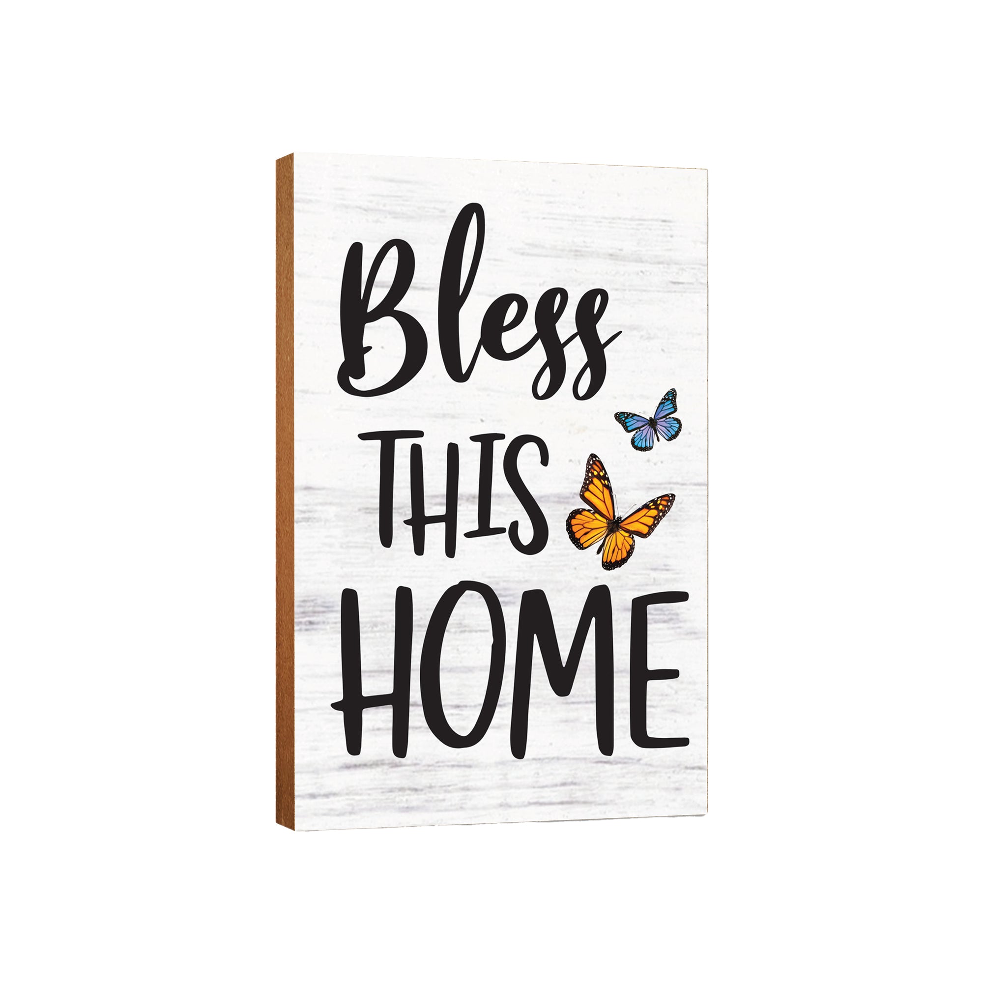 LifeSong Milestones Inspirational Wooden Butterfly Wall Plaque for Home Decorations