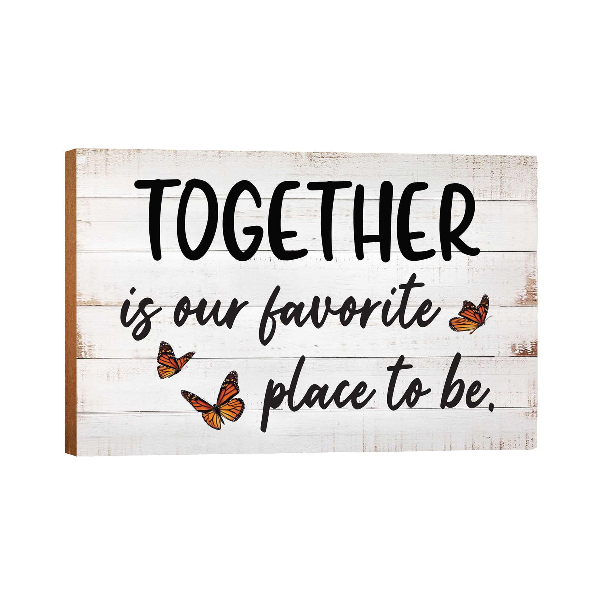 LifeSong Milestones Inspirational Wooden Butterfly Wall Plaque for Home Decorations