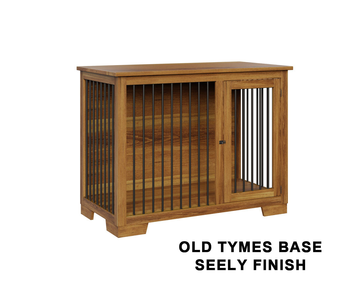 Wooden Dog Crate Furniture | Large Kennel with Hinged Doors| Heavy Duty Single Dogs Crate