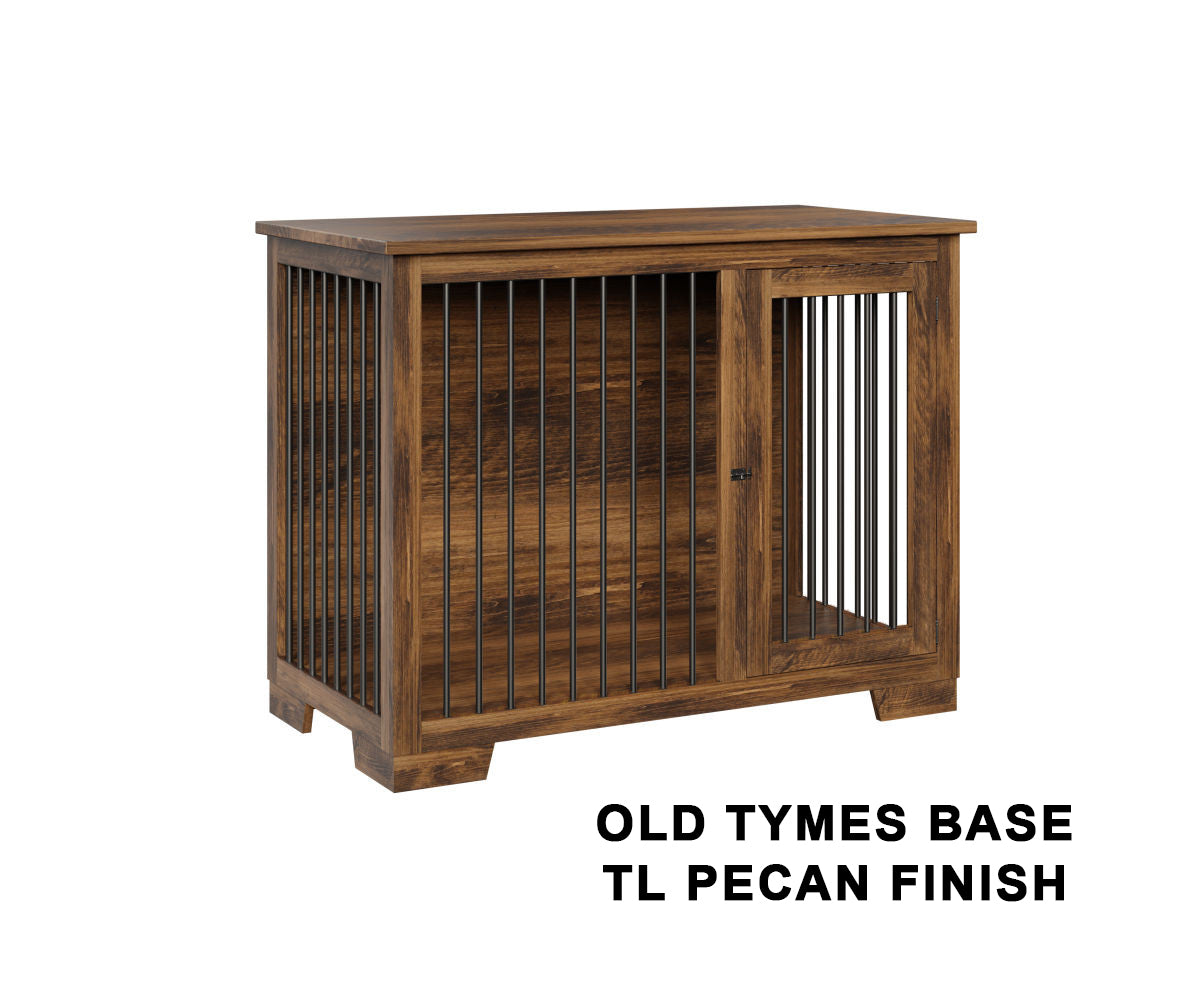 Wooden Dog Crate Furniture | Large Kennel with Hinged Doors| Heavy Duty Single Dogs Crate