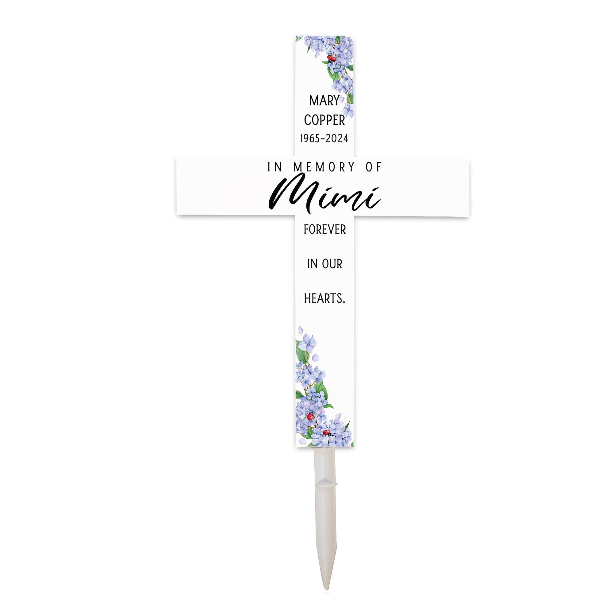 Custom Solar Lighted Cross Grave Marker| Loss of Loved One Cemetery Keepsake