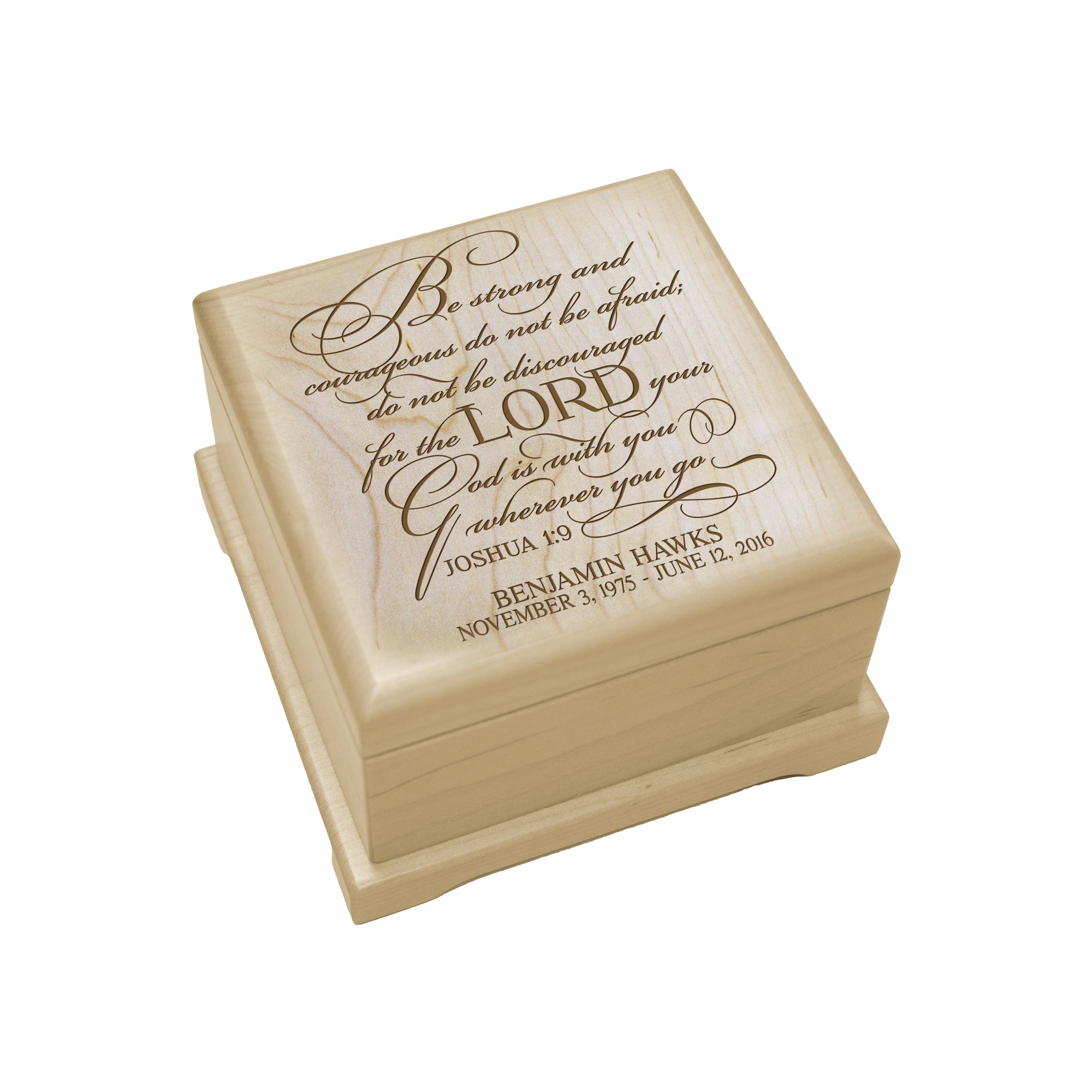 Engraved Funeral Wooden Keepsake Box For Beloved Loved One