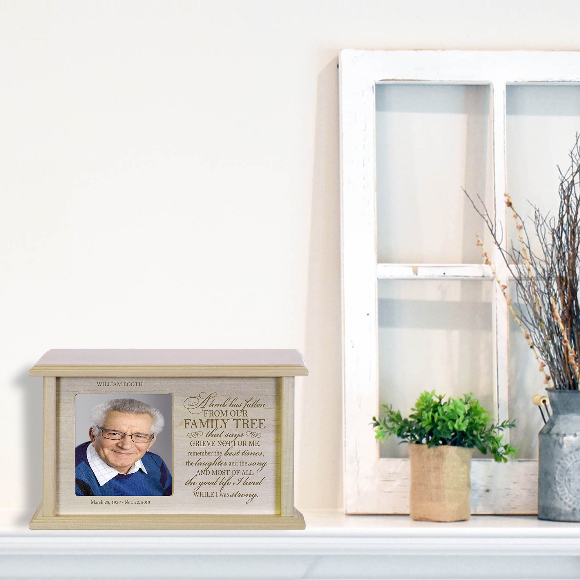 Memorial Engraved Custom Photo Urn for Human Ashes