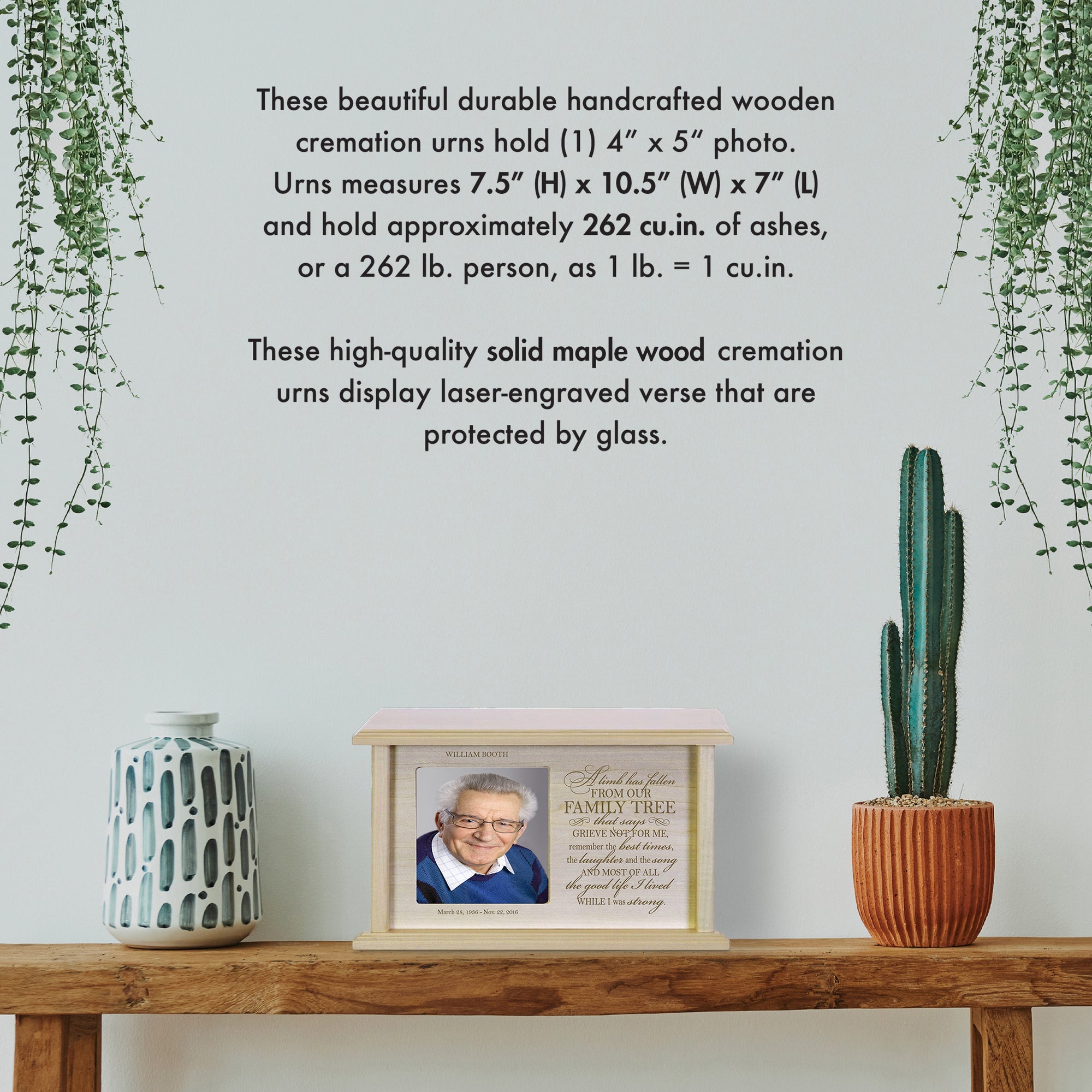 Personalized Wooden urns for human ashes