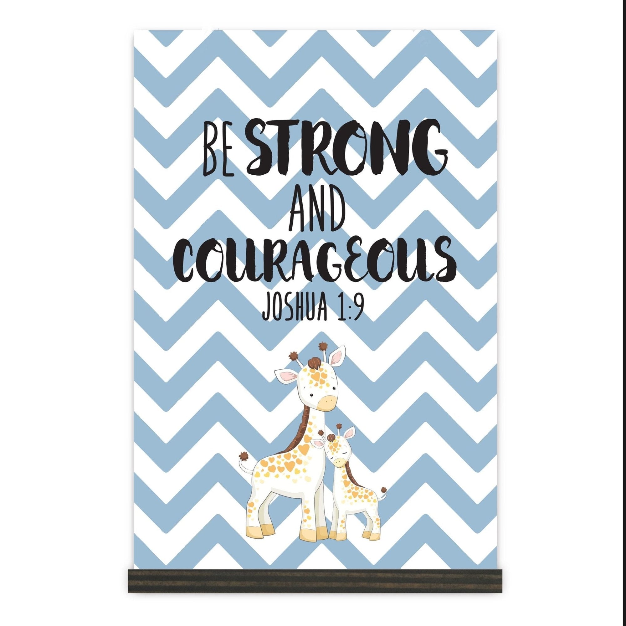 Baptism Wooden Sign Home Decor Gift For Godchild - Be Strong & Courageous - LifeSong Milestones