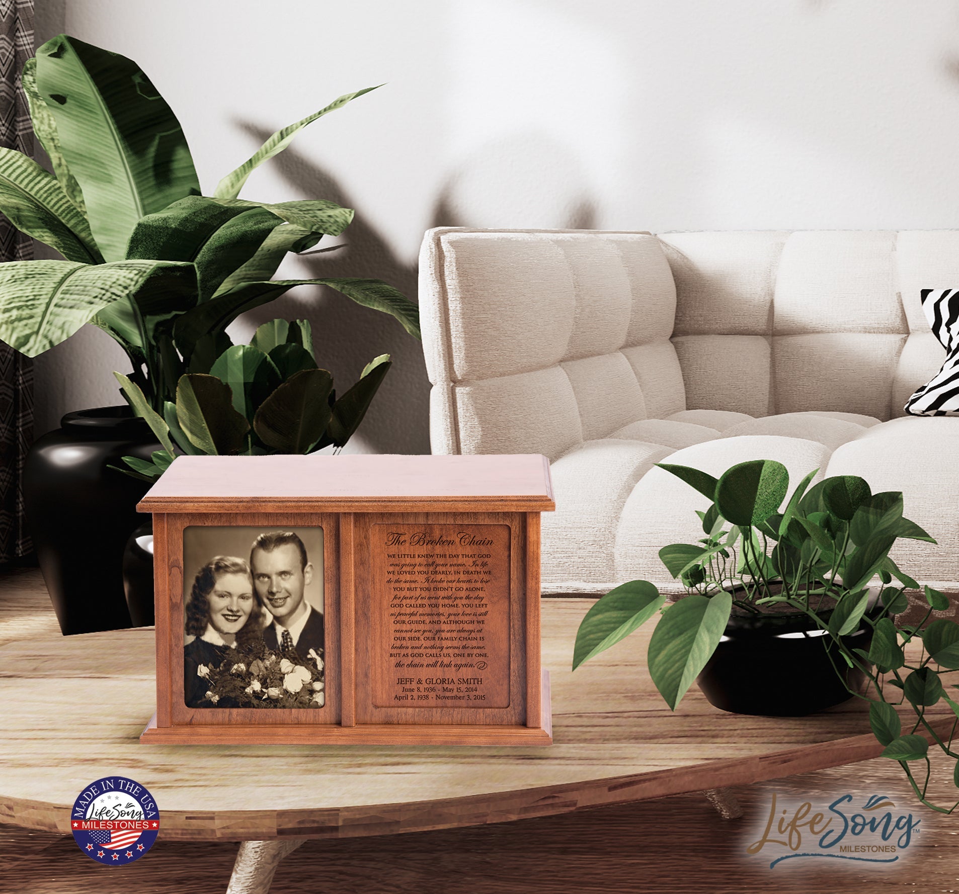 Memorial Picture Frame Double Urn for Human Ashes