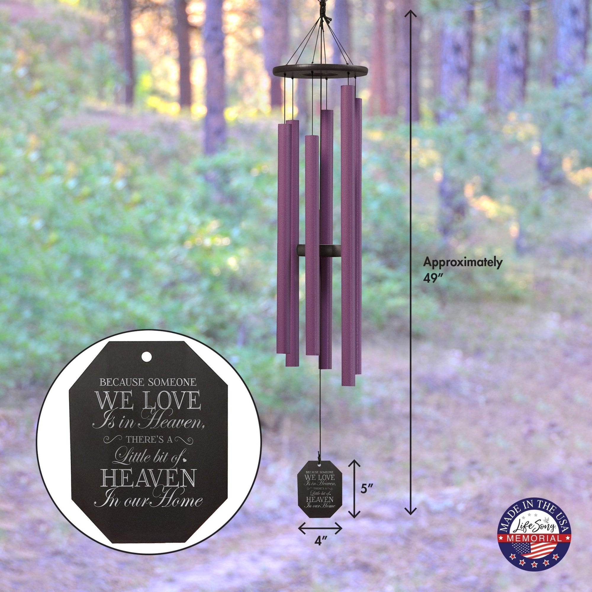 Memorial Sympathy Wind Chimes| Canterburry Bells 49" | Family Home Decor - LifeSong Milestones