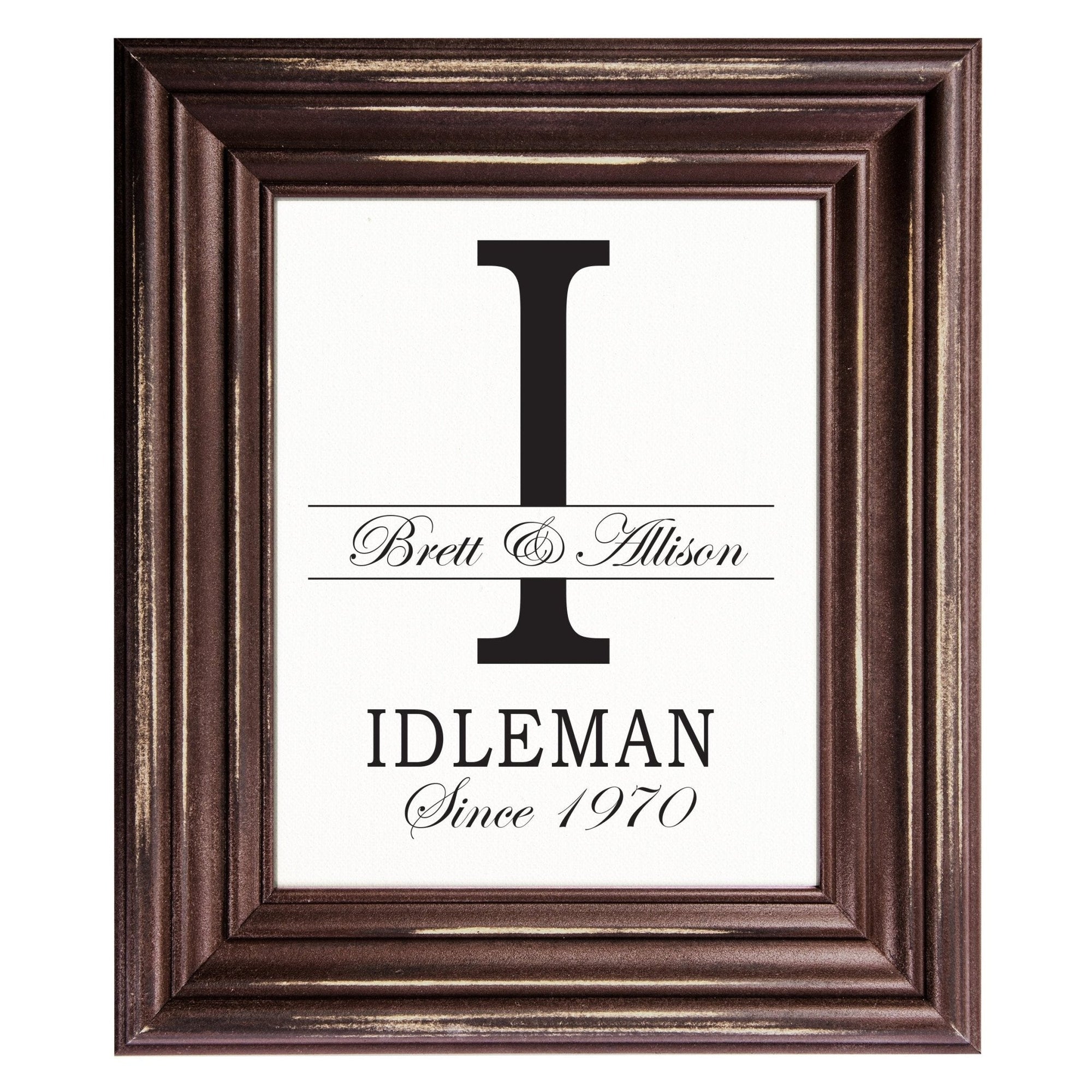 Personalized Monogram Framed Signs 12x14 - I - LifeSong Milestones