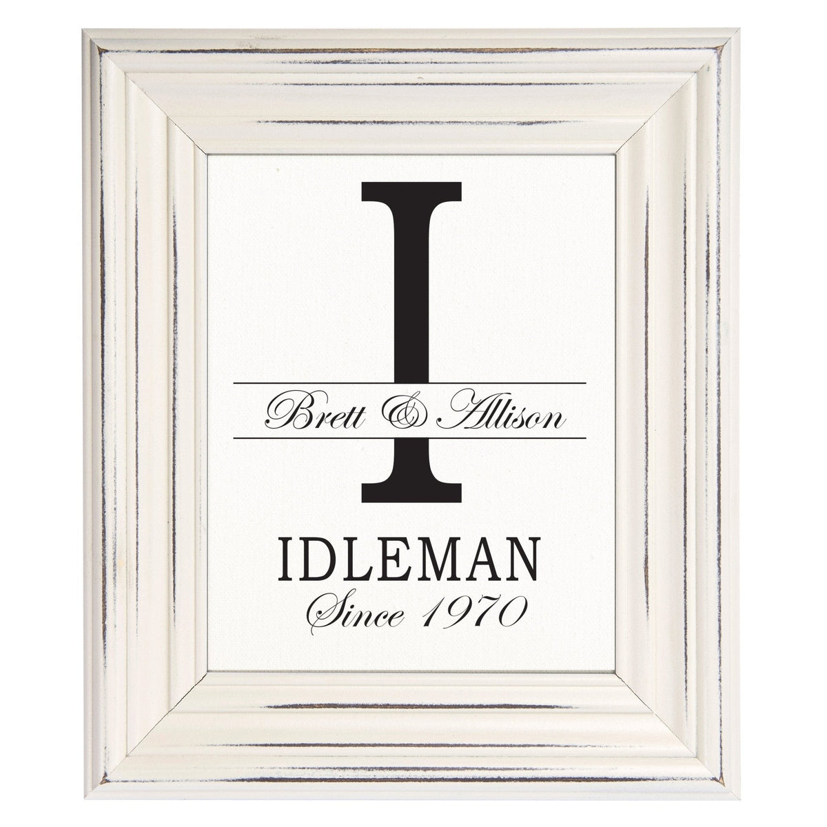 Personalized Monogram Framed Signs 12x14 - I - LifeSong Milestones