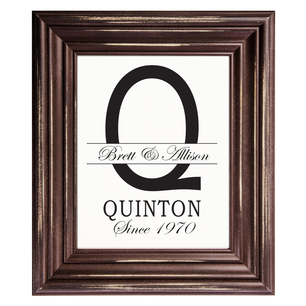 Personalized Monogram Framed Signs 12x14 - Q - LifeSong Milestones