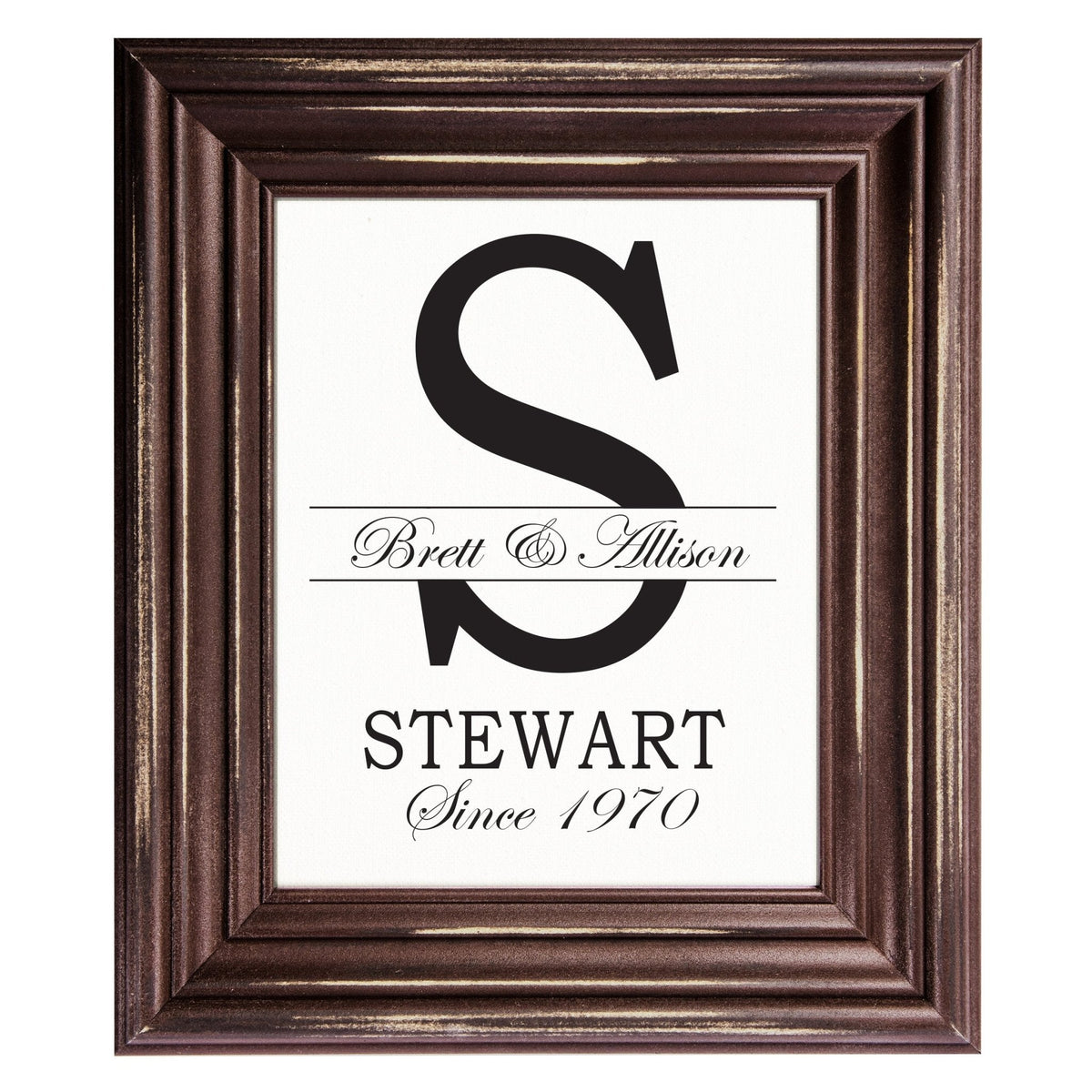 Personalized Monogram Framed Signs 12x14 - S - LifeSong Milestones