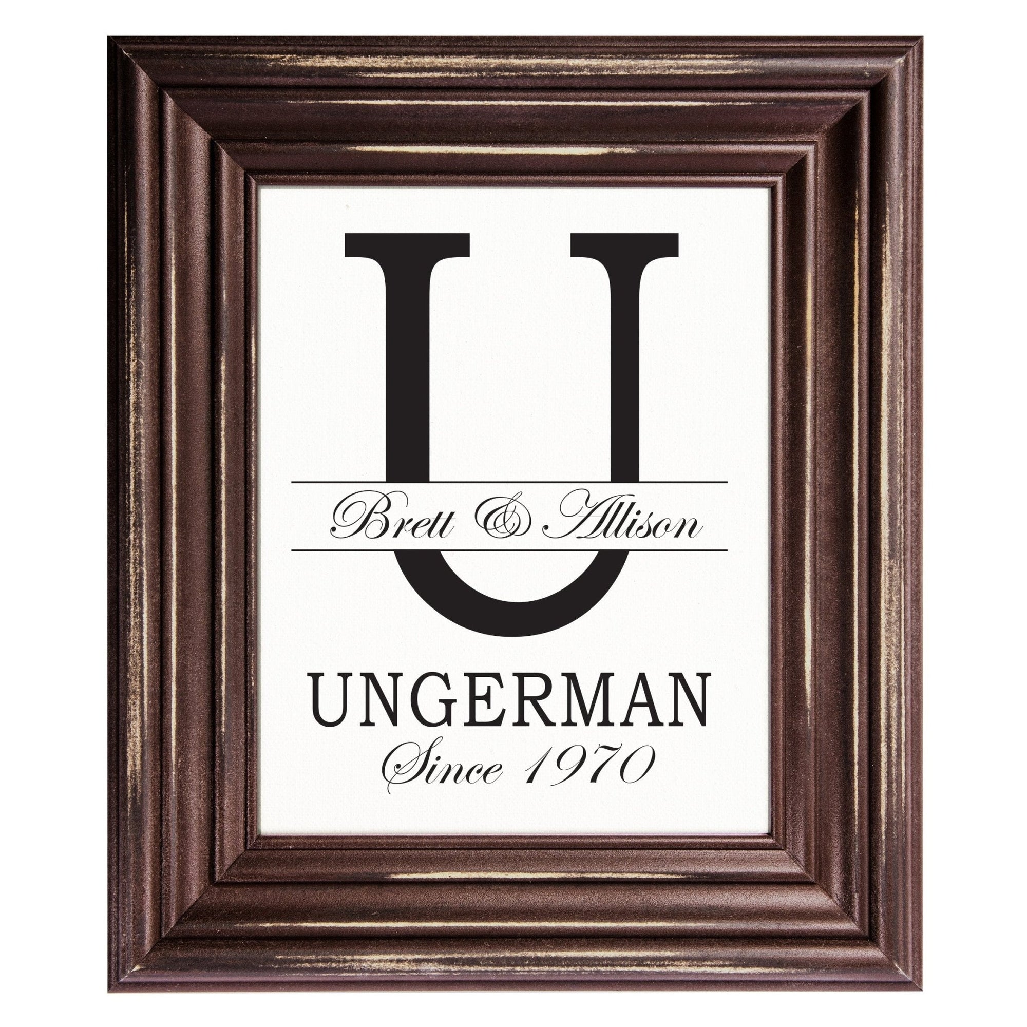 Personalized Monogram Framed Signs 12x14 - U - LifeSong Milestones