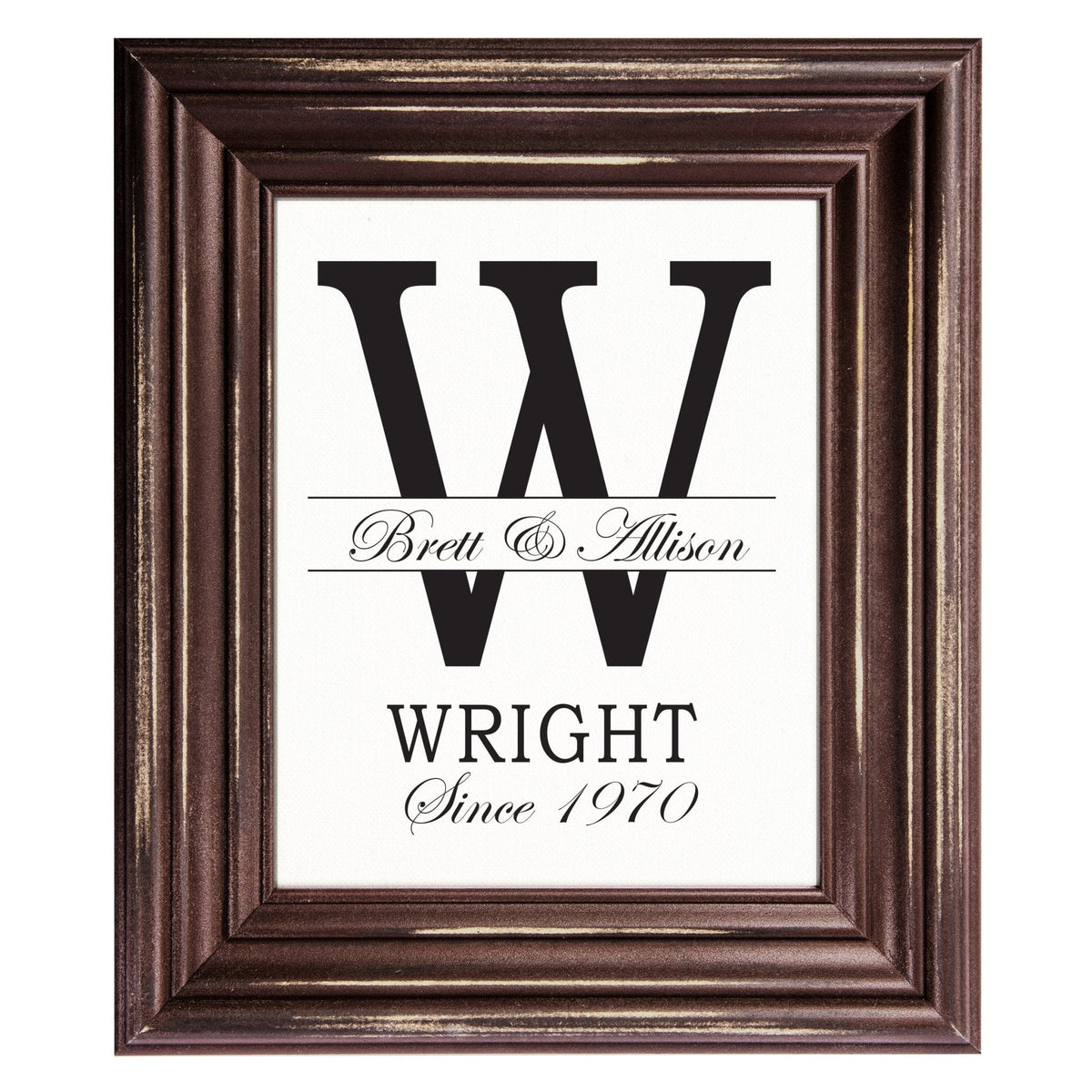 Personalized Monogram Framed Signs 12x14 - W - LifeSong Milestones