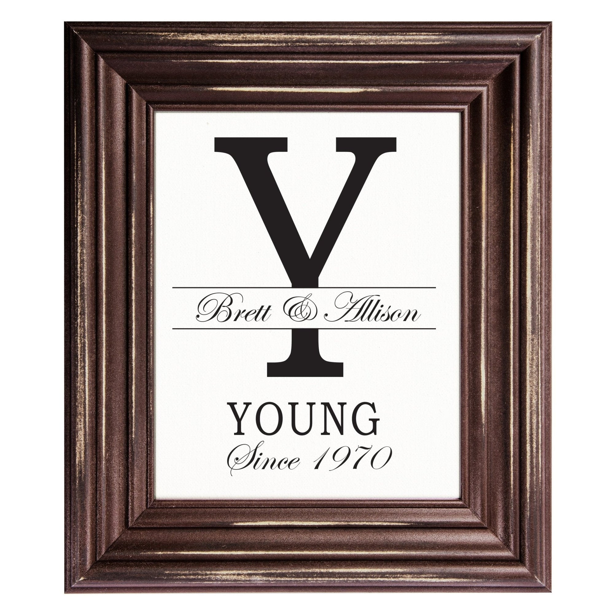 Personalized Monogram Framed Signs 12x14 - Y - LifeSong Milestones