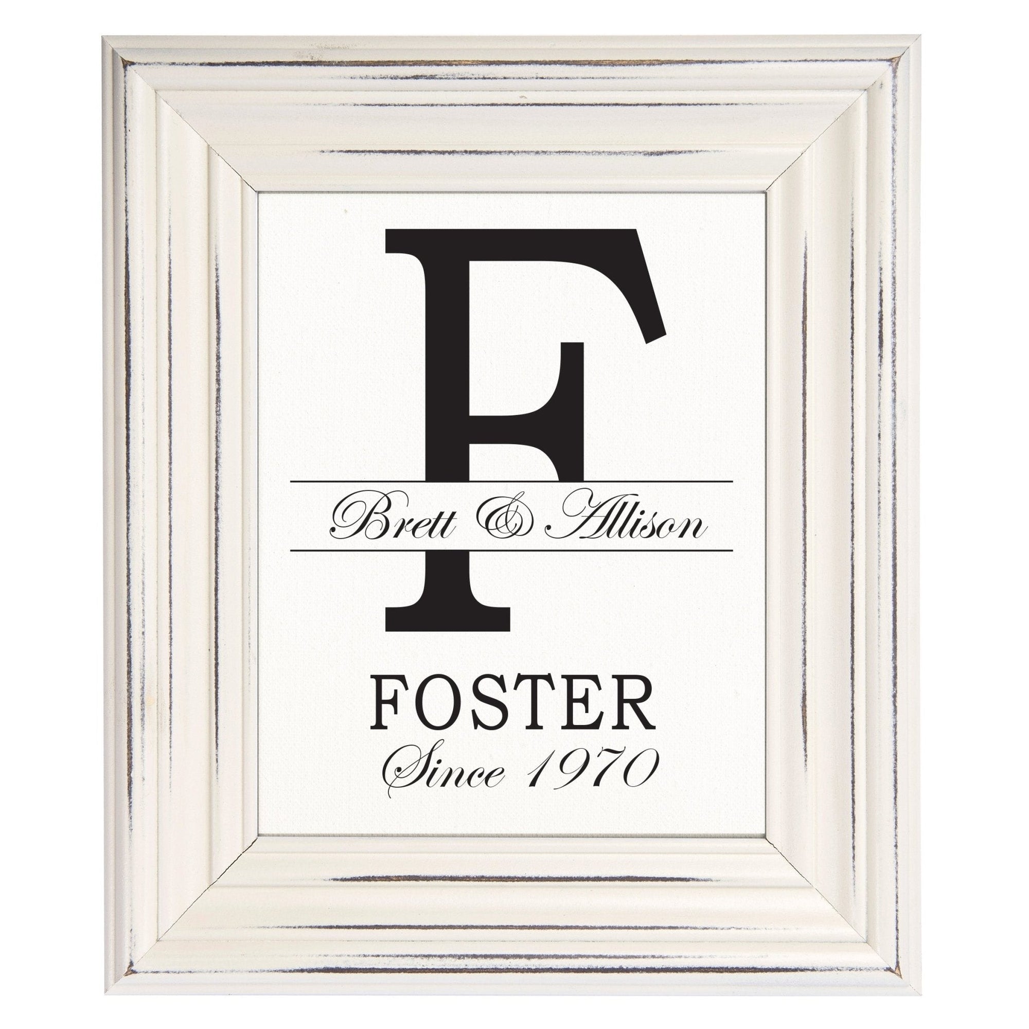 Personalized Monogram Framed Signs 15x18 - F - LifeSong Milestones