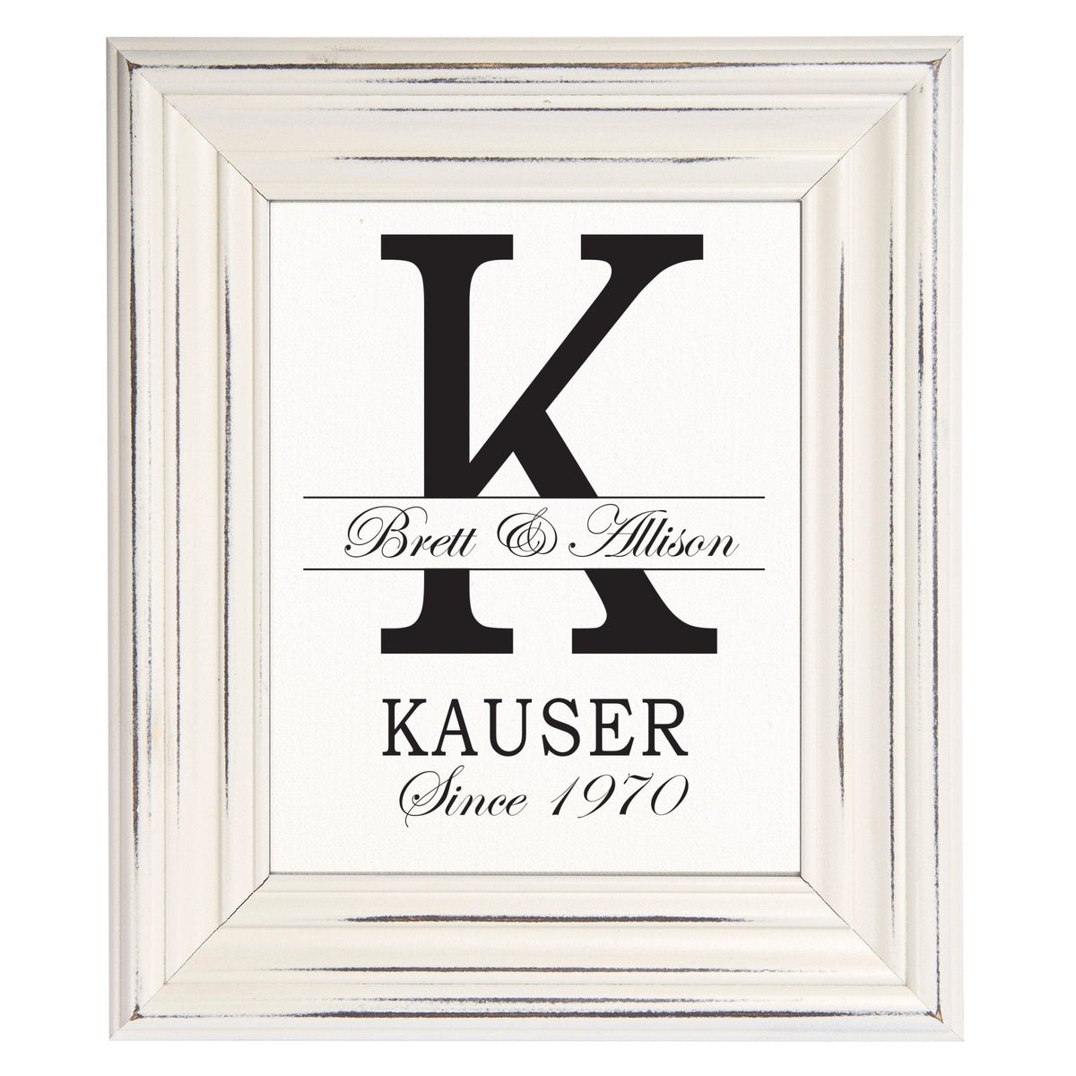 Personalized Monogram Framed Signs 15x18 - K - LifeSong Milestones