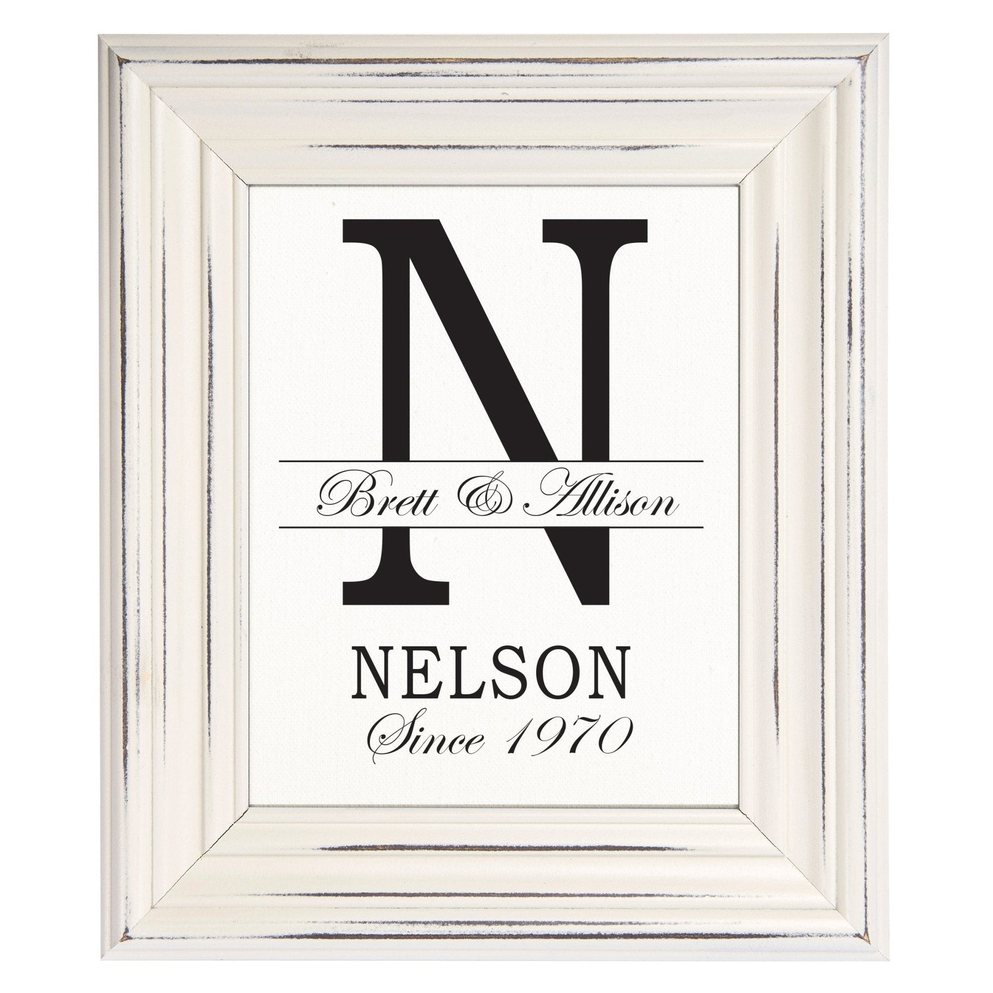 Personalized Monogram Framed Signs 15x18 - N - LifeSong Milestones