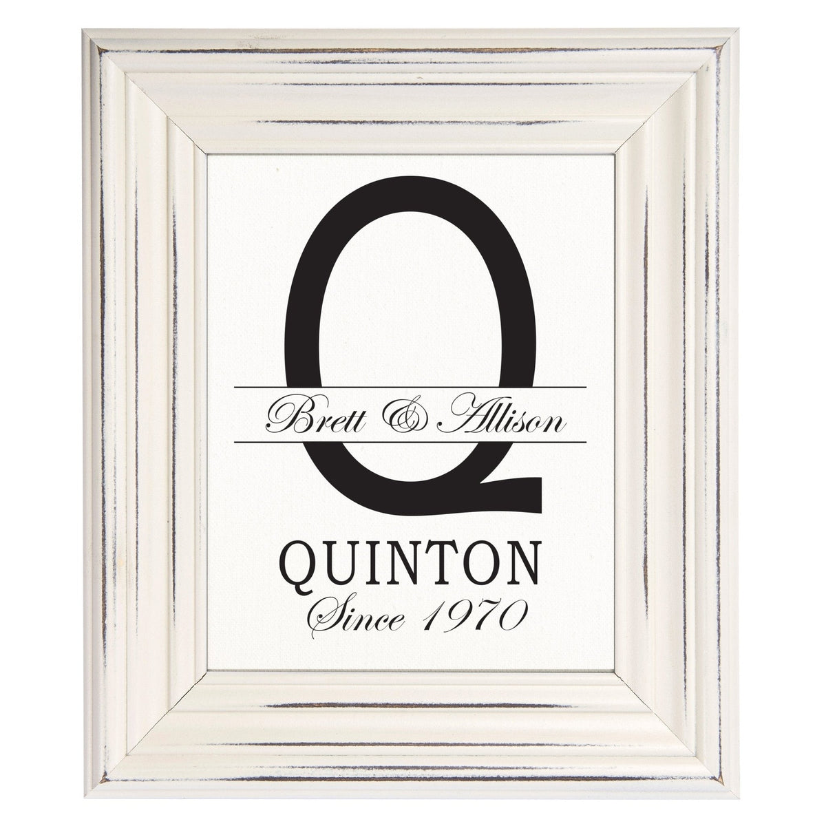 Personalized Monogram Framed Signs 15x18 - Q - LifeSong Milestones