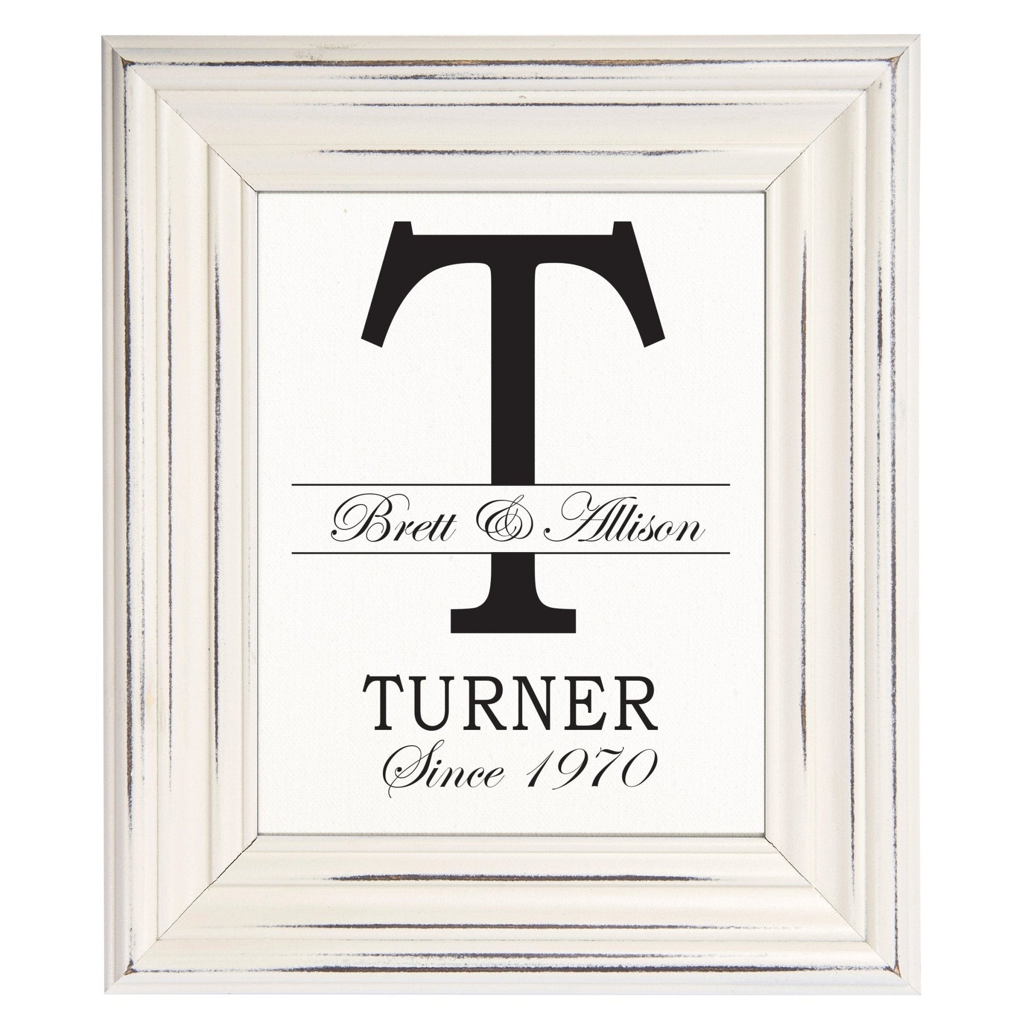 Personalized Monogram Framed Signs 15x18 - T - LifeSong Milestones