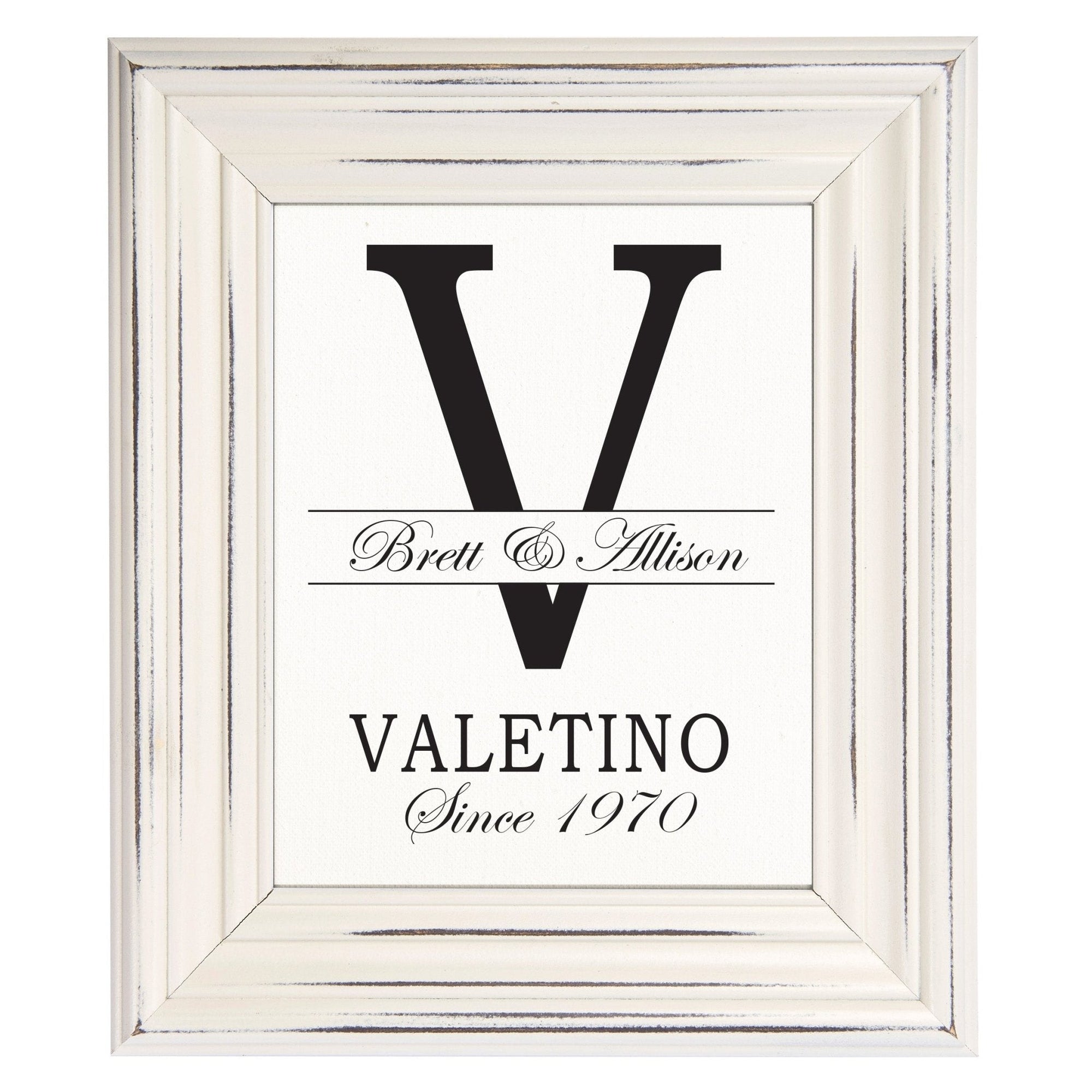 Personalized Monogram Framed Signs 15x18 - V - LifeSong Milestones