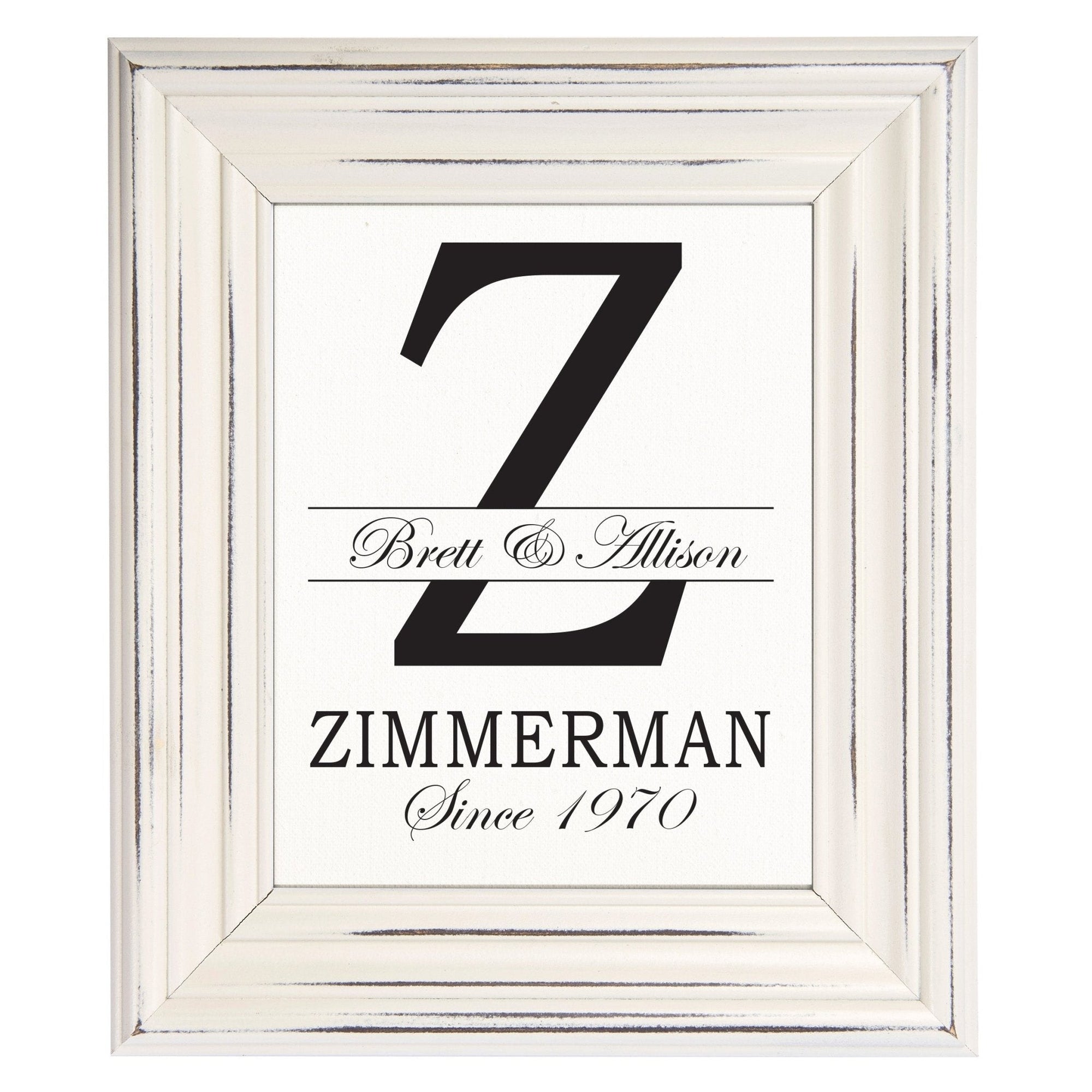 Personalized Monogram Framed Signs 15x18 - Z - LifeSong Milestones