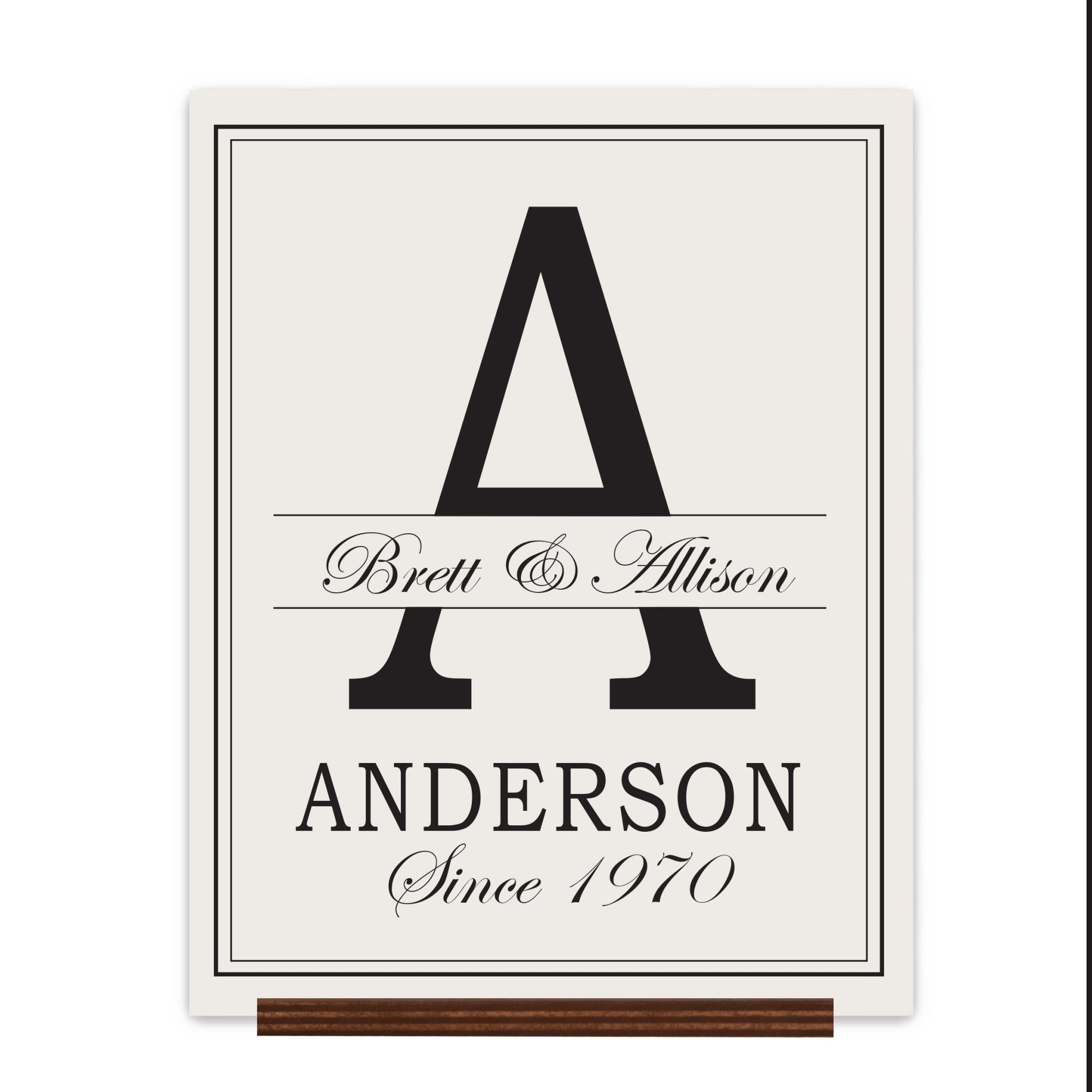 Personalized Monogram Sign with Stand 12x15 - A - LifeSong Milestones