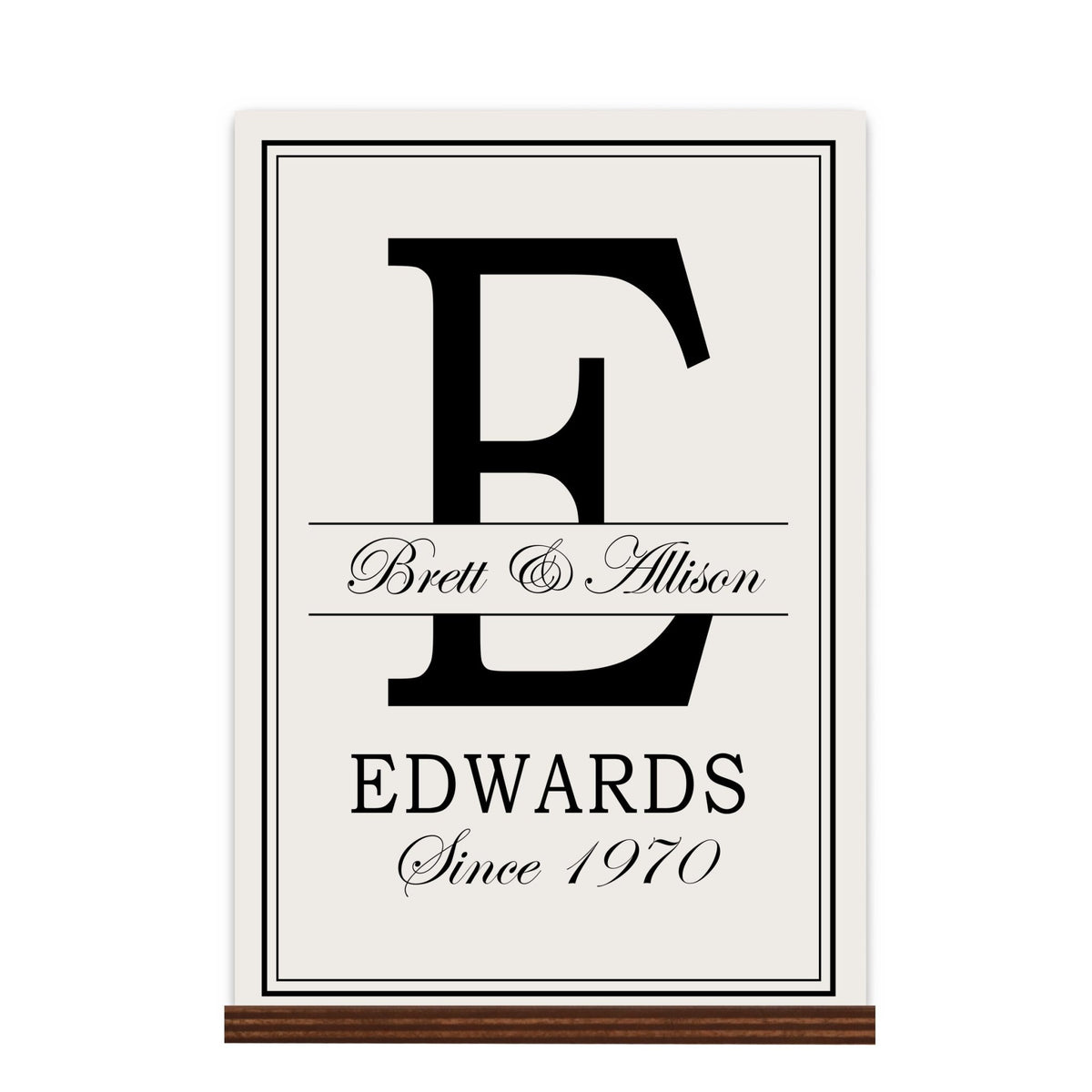 Personalized Monogram Sign with Stand 8x12 - E - LifeSong Milestones