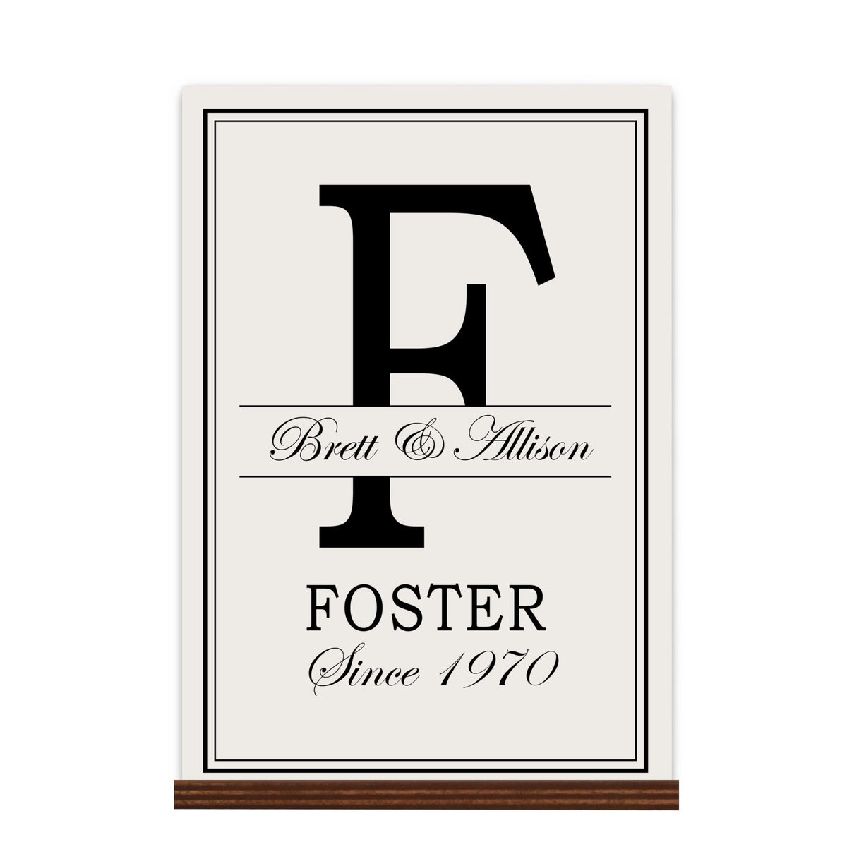 Personalized Monogram Sign with Stand 8x12 - F - LifeSong Milestones