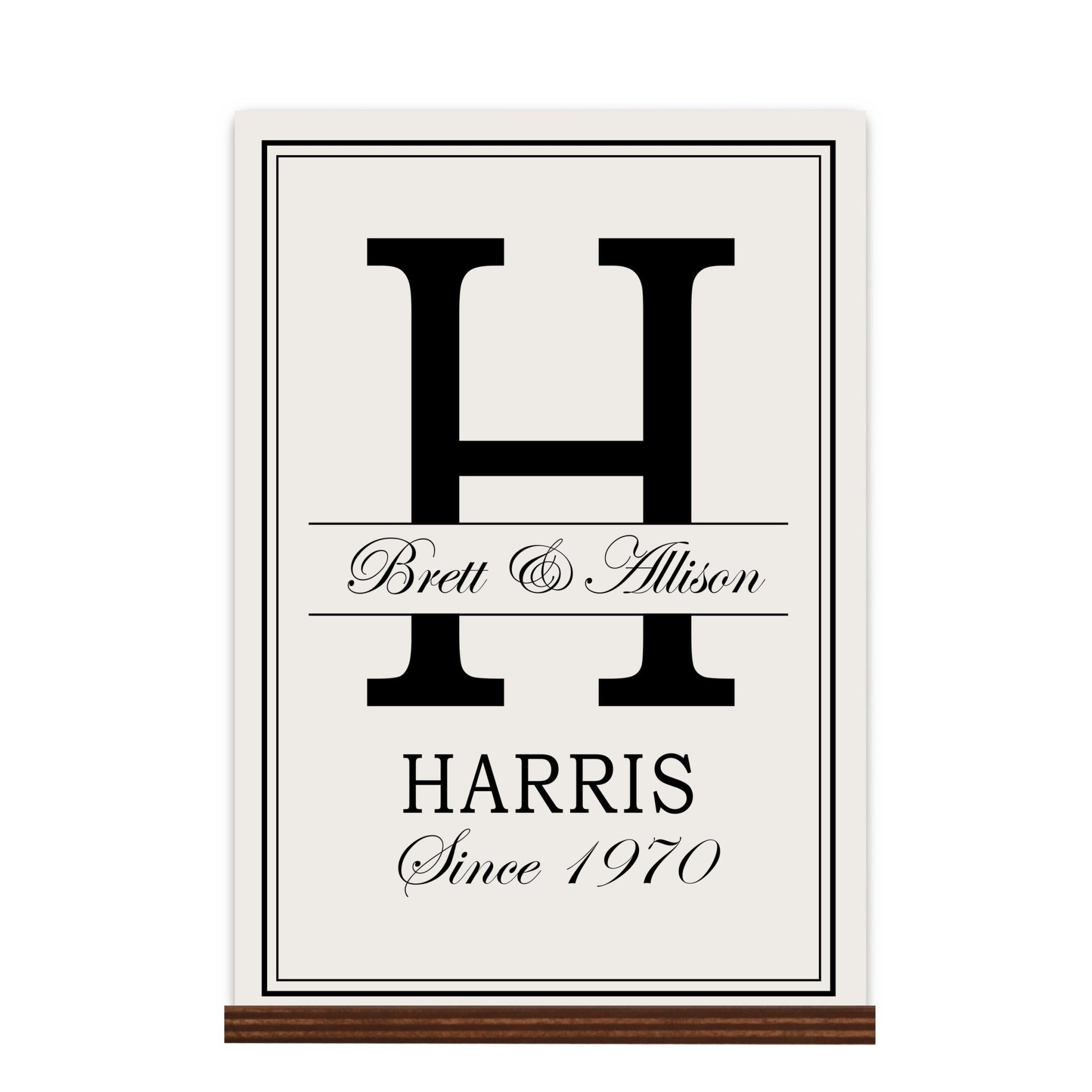 Personalized Monogram Sign with Stand 8x12 - H - LifeSong Milestones