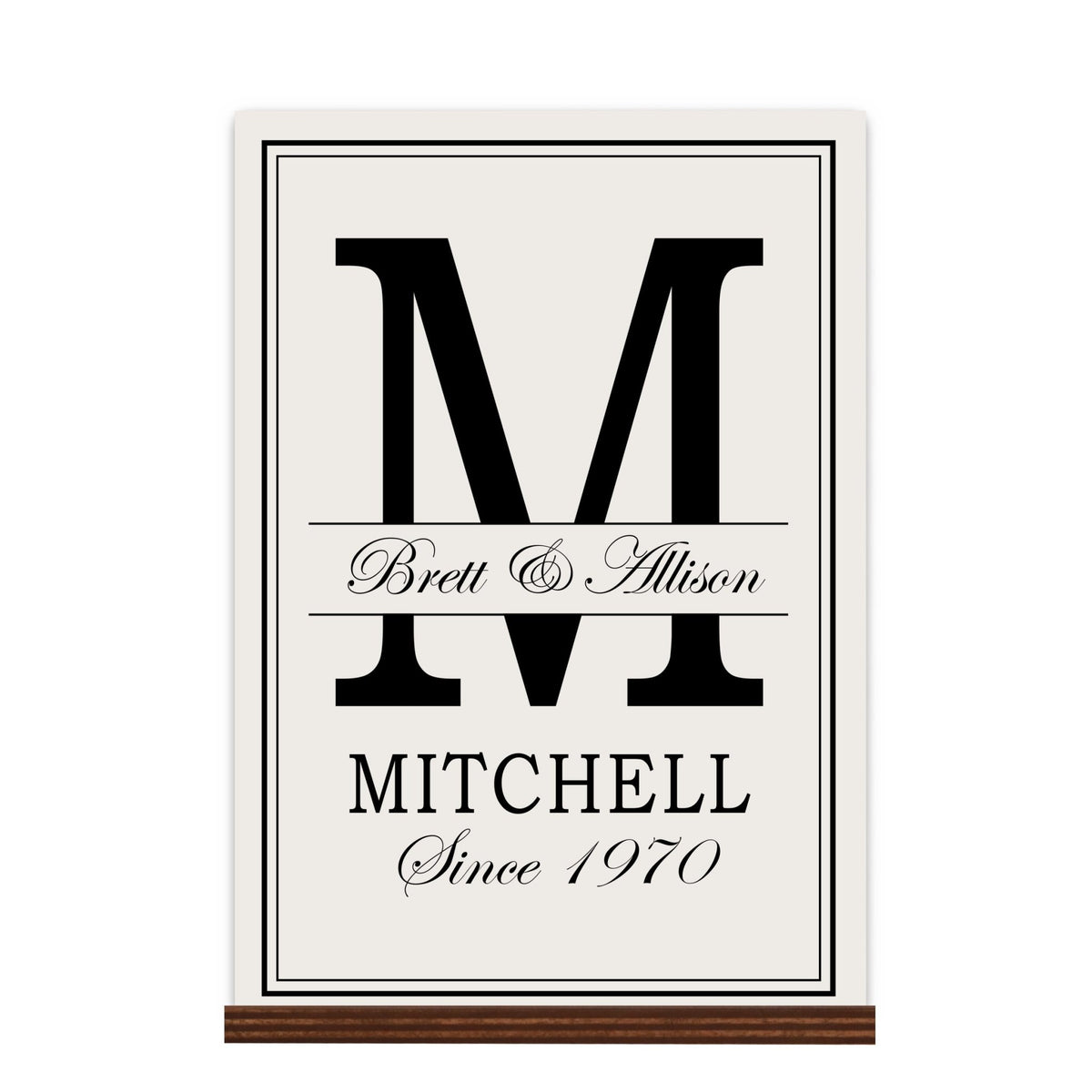 Personalized Monogram Sign with Stand 8x12 - M - LifeSong Milestones