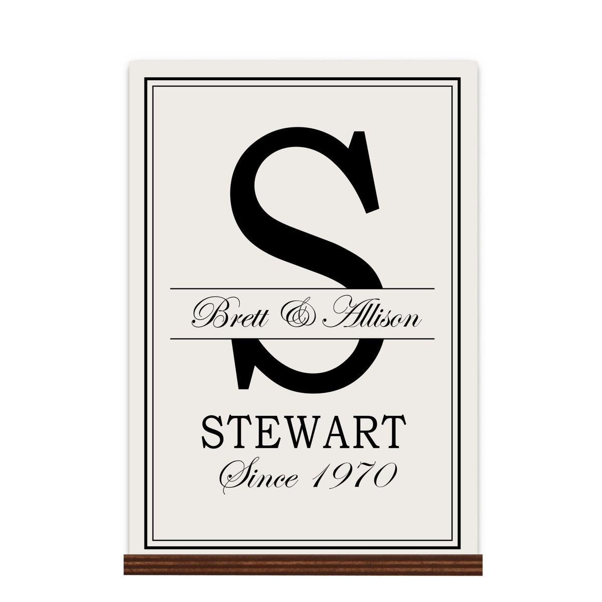 Personalized Monogram Sign with Stand 8x12 - S - LifeSong Milestones