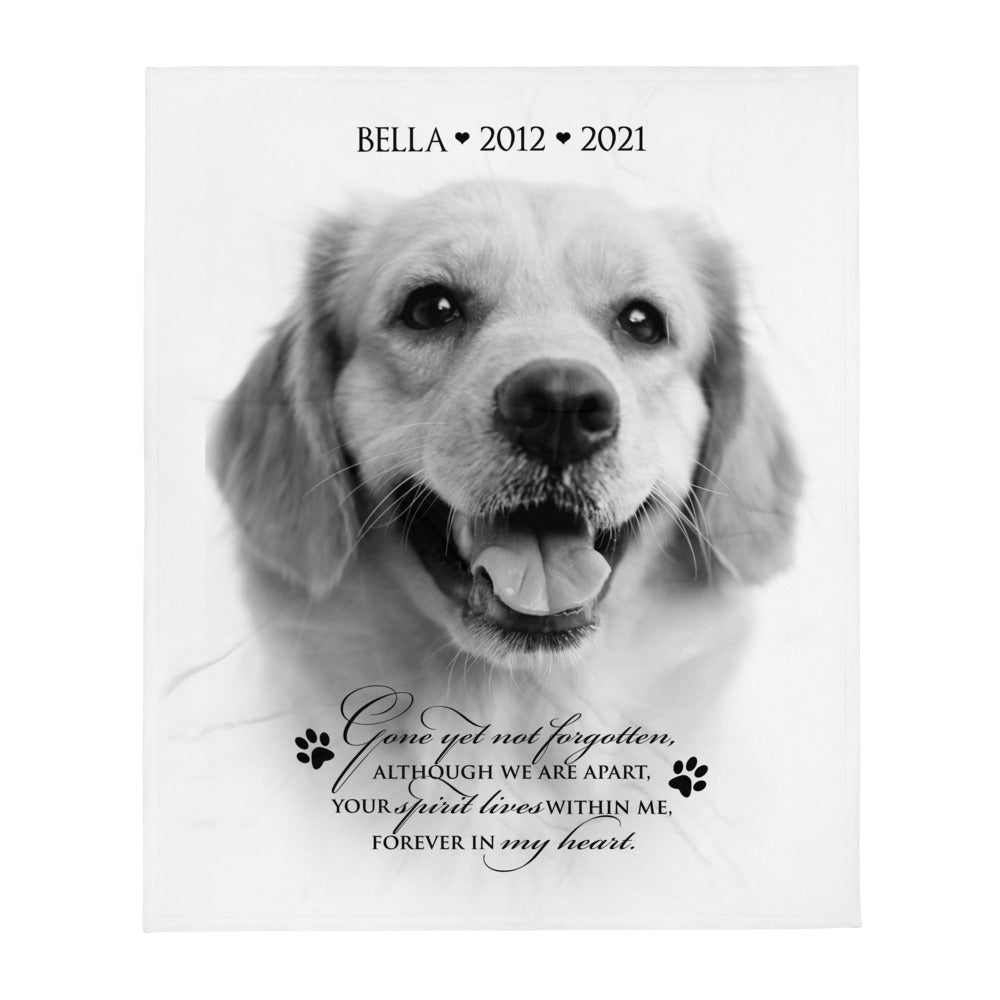 Personalized Pet Memorial Printed Throw Blanket - Gone Yet Not Forgotten - LifeSong Milestones