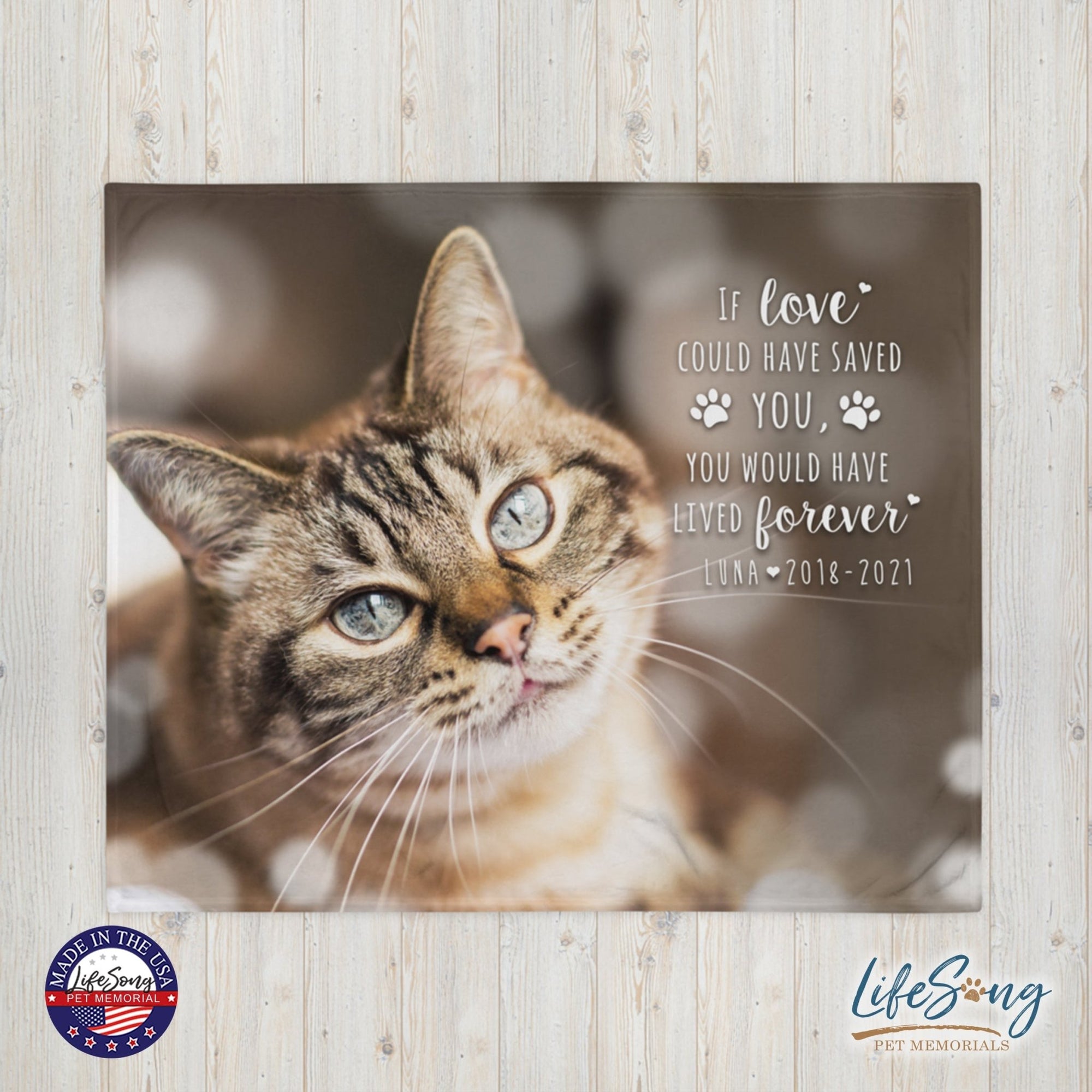 Personalized Pet Memorial Printed Throw Blanket - If Love Could Have Saved You - LifeSong Milestones