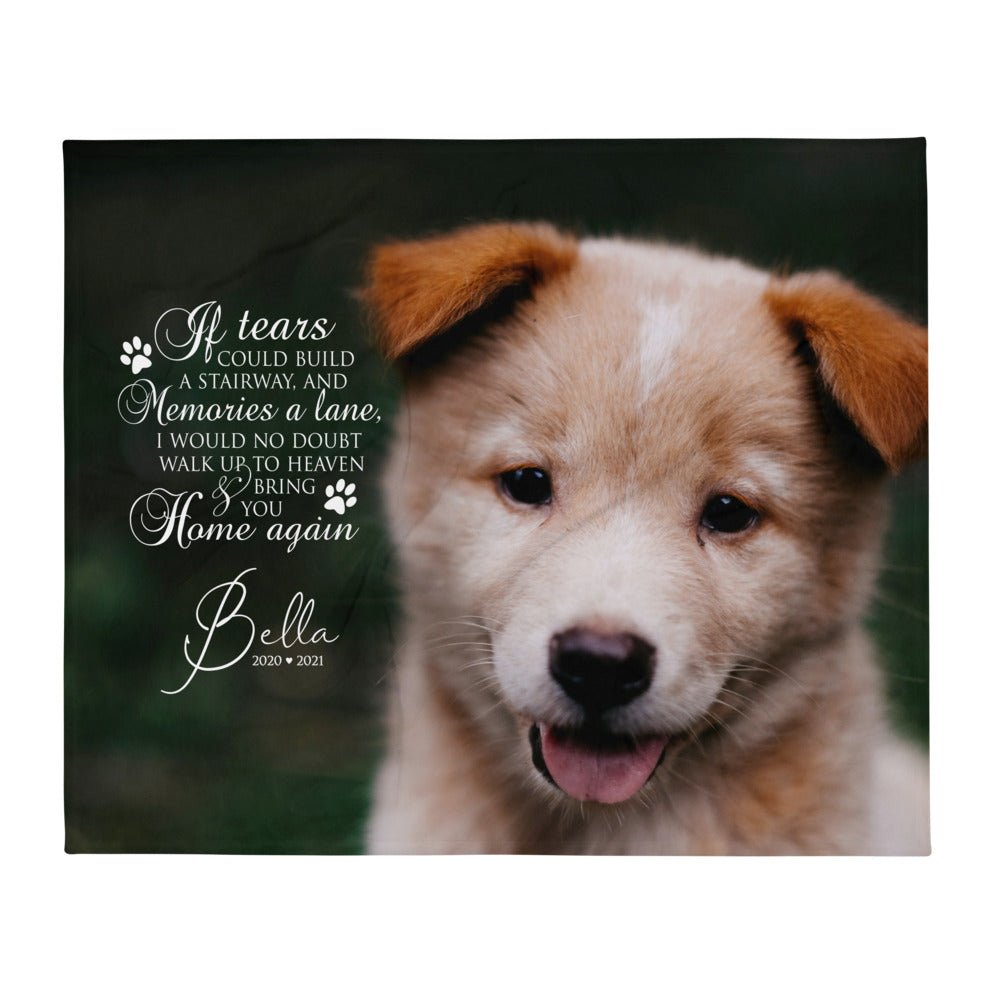 Personalized Pet Memorial Printed Throw Blanket - If Tears Could Build A Stairway - LifeSong Milestones