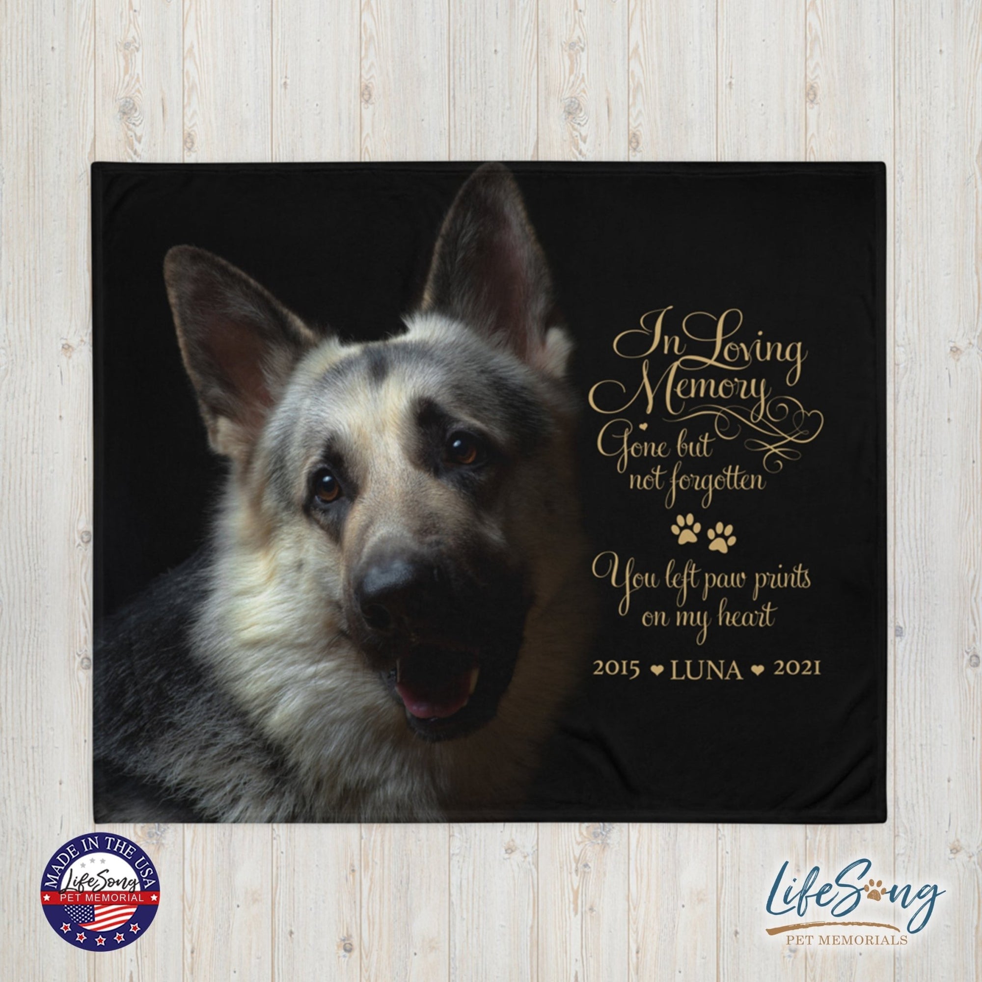 Personalized Pet Memorial Printed Throw Blanket - In Loving Memory - LifeSong Milestones