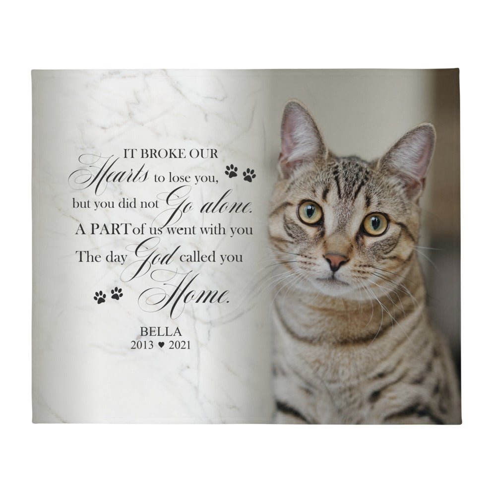 Personalized Pet Memorial Printed Throw Blanket - It Broke Our Hearts To Lose You - LifeSong Milestones