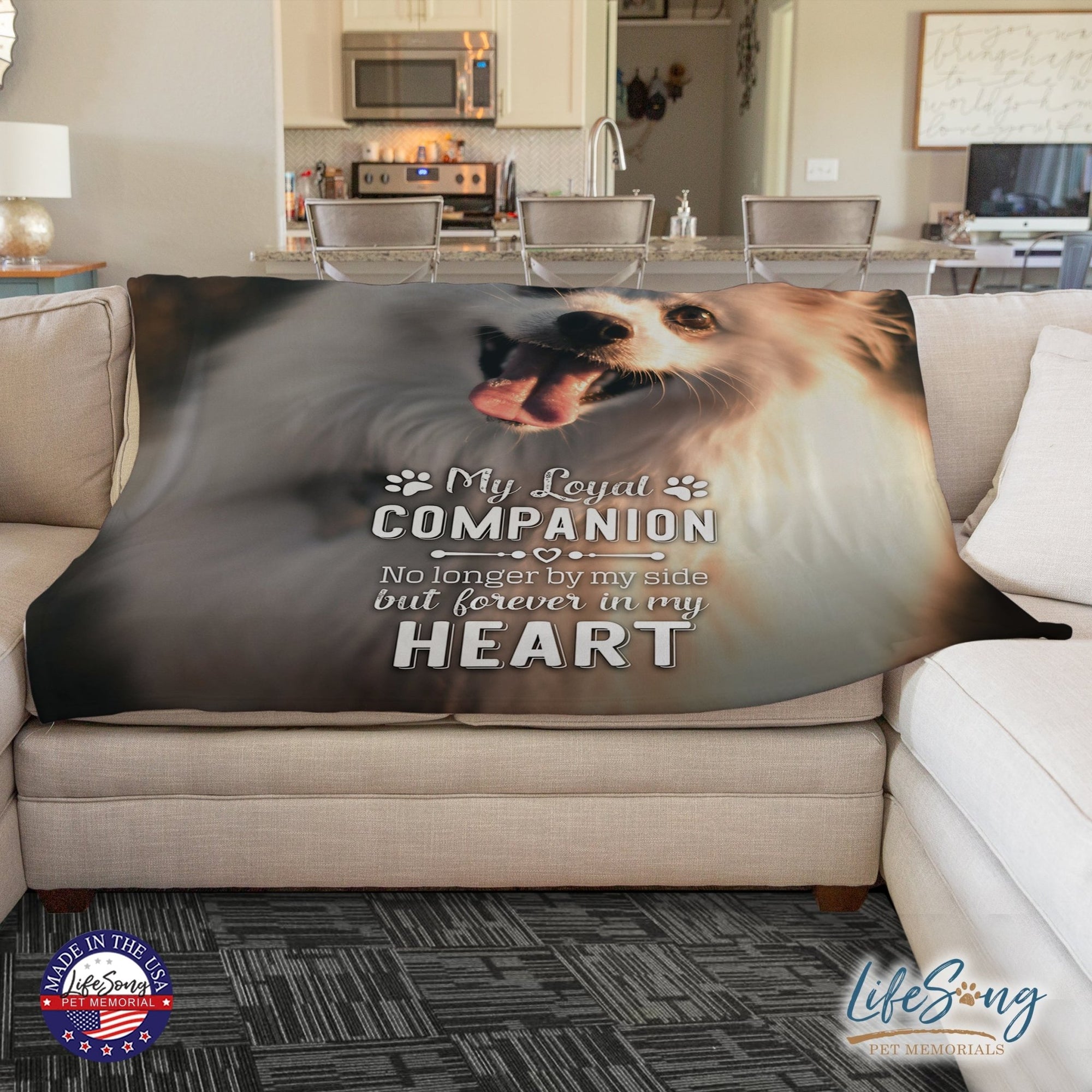 Personalized Pet Memorial Printed Throw Blanket - My Loyal Companion - LifeSong Milestones