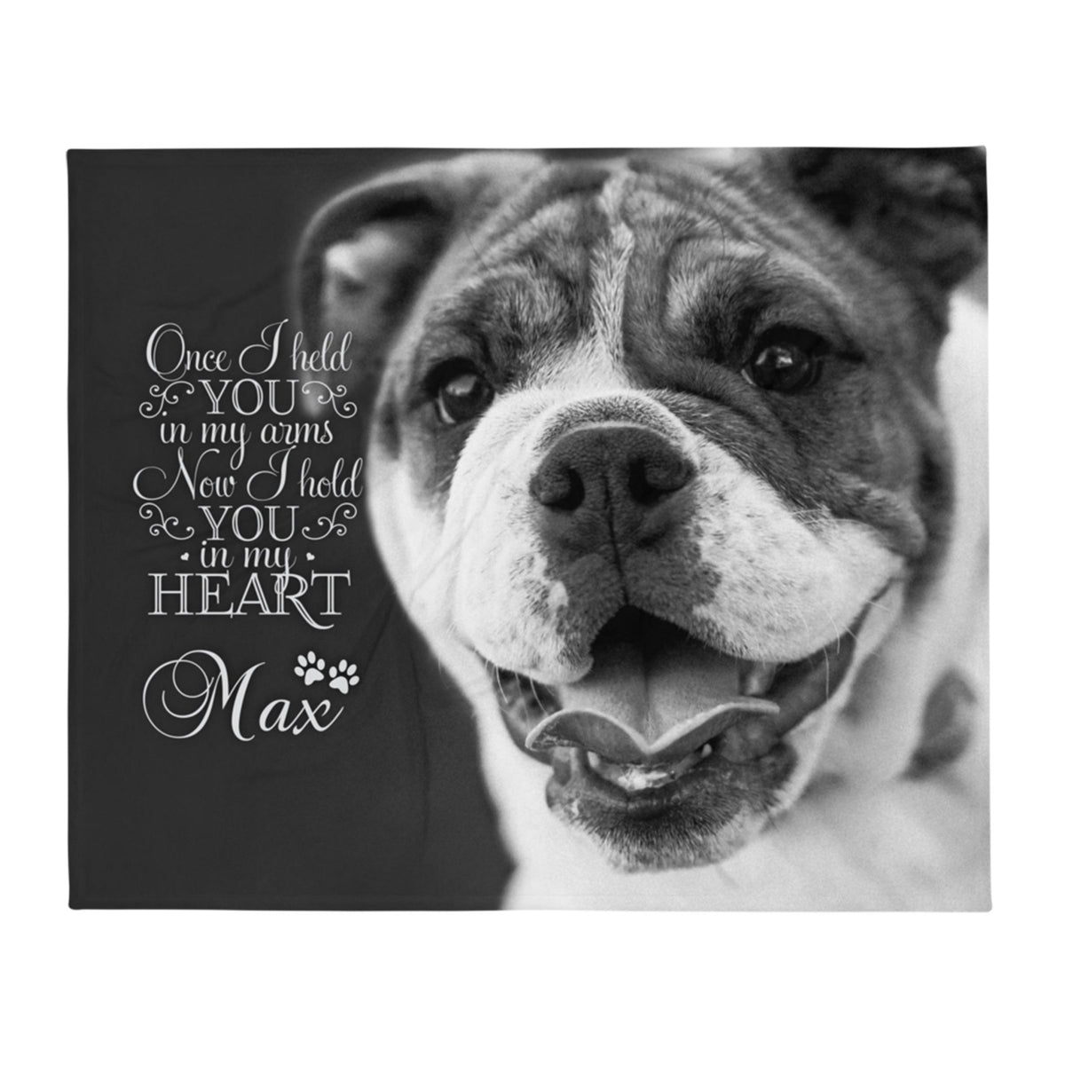 Personalized Pet Memorial Printed Throw Blanket - Once I Held You In My Arms - LifeSong Milestones