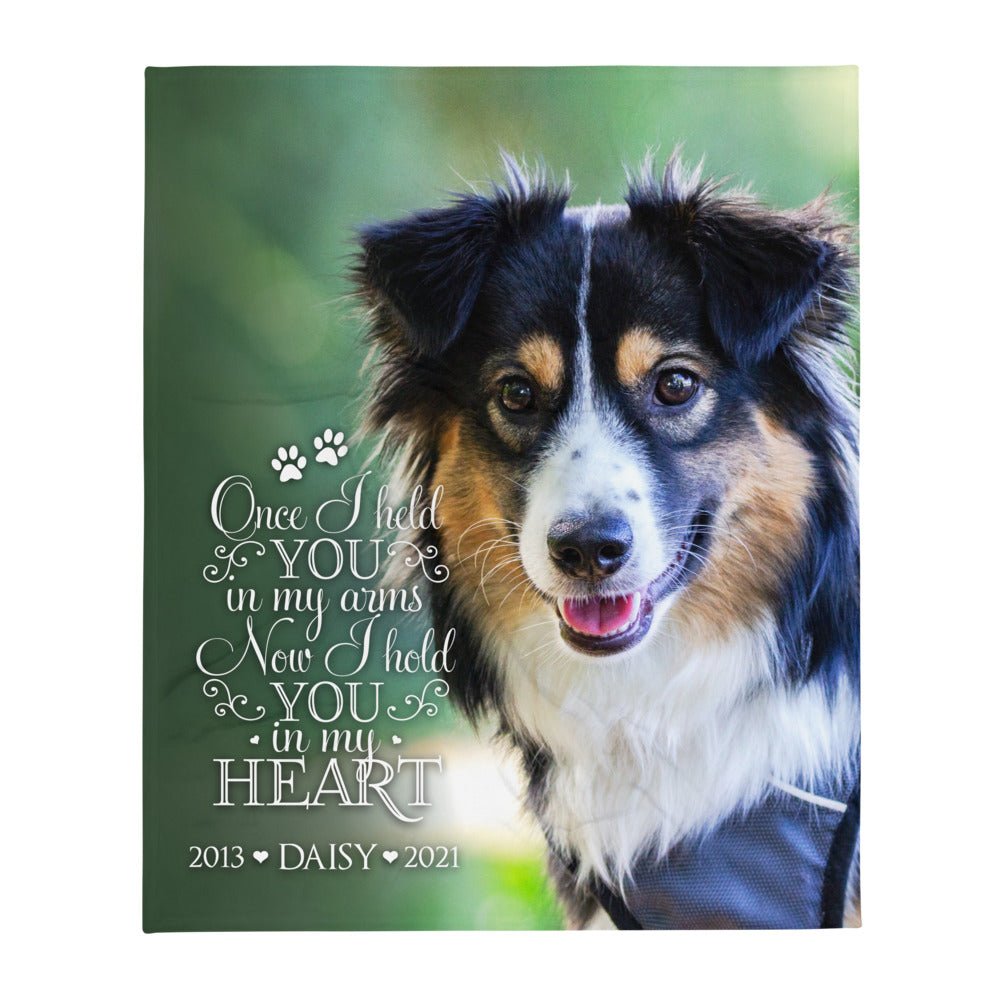 Personalized Pet Memorial Printed Throw Blanket - Once I Held You In My Arms - LifeSong Milestones