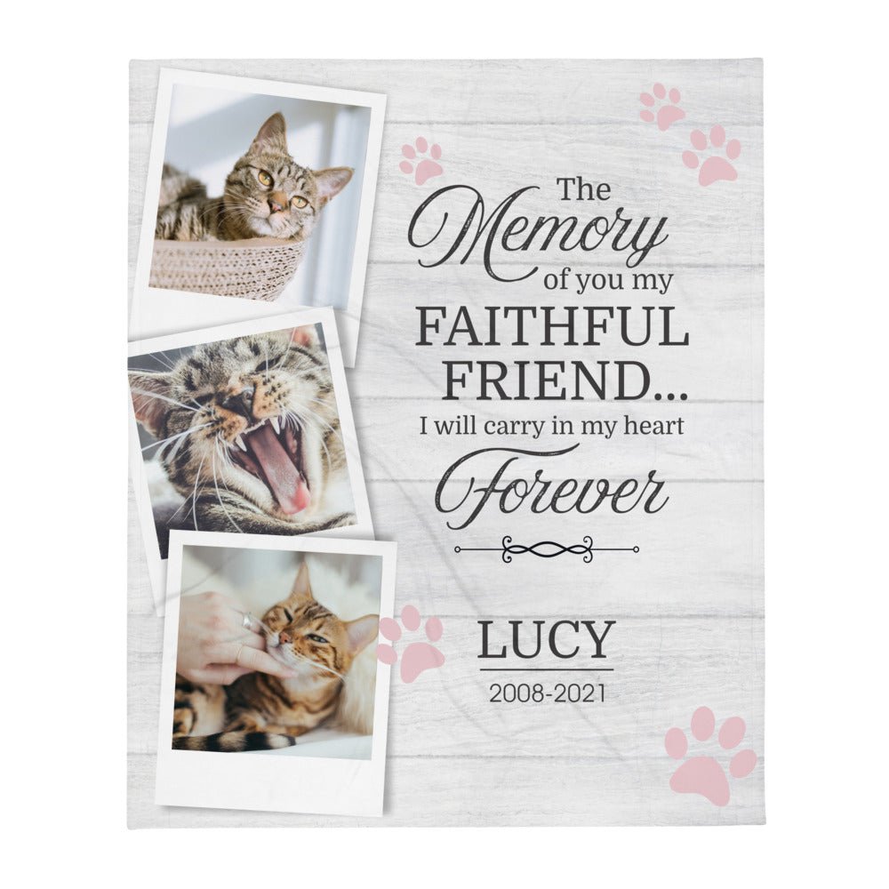 Personalized Pet Memorial Printed Throw Blanket - The Memory Of You - LifeSong Milestones