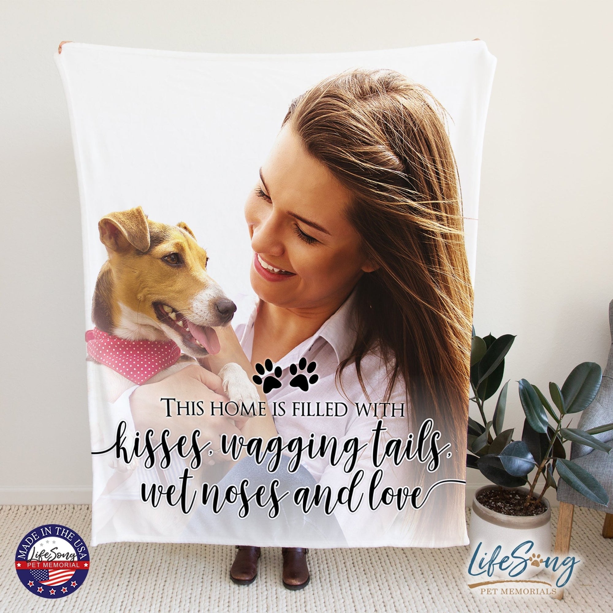 Personalized Pet Memorial Printed Throw Blanket - This Home Is Filled - LifeSong Milestones