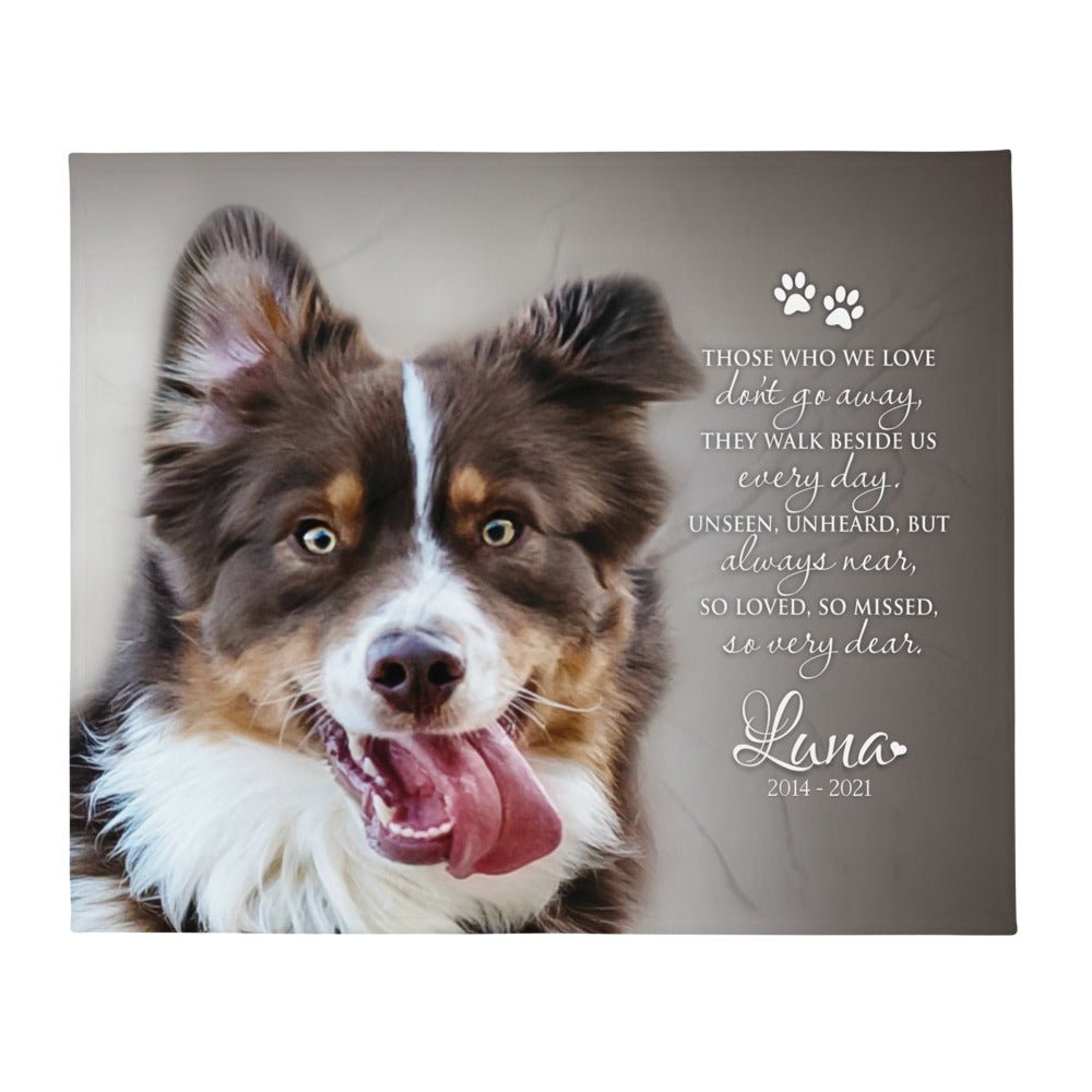 Personalized Pet Memorial Printed Throw Blanket - Those Who We Love Don&#39;t Go Away - LifeSong Milestones