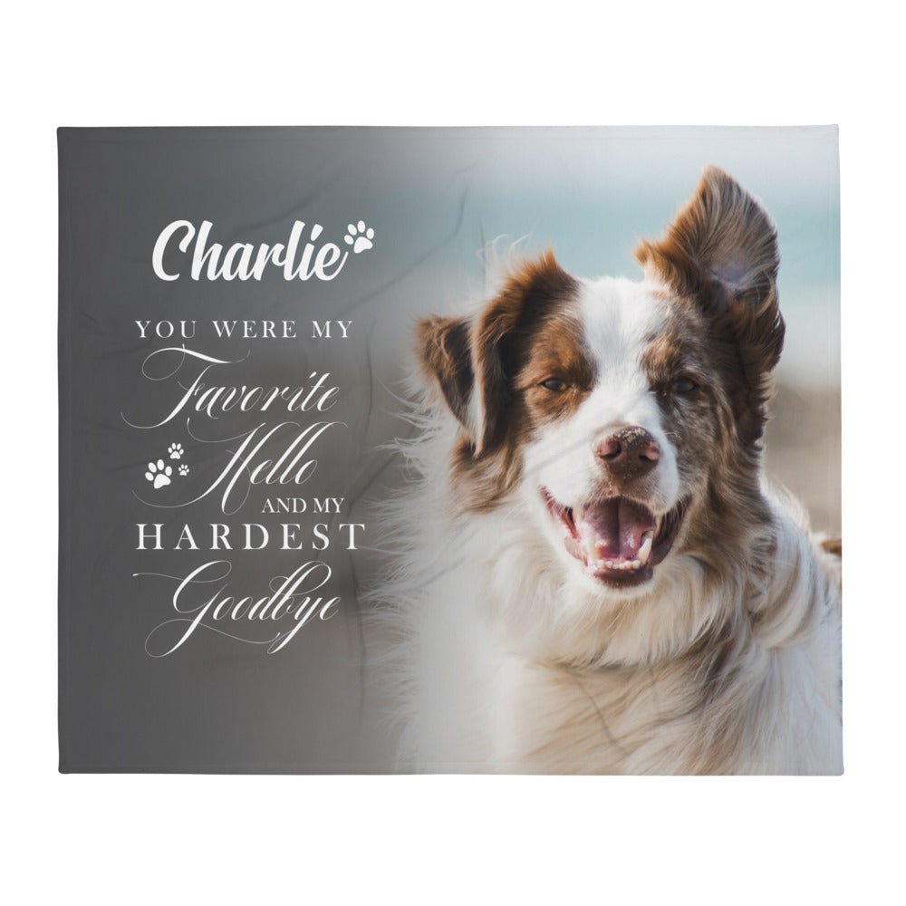 Personalized Pet Memorial Printed Throw Blanket - You Were My Favorite Hello - LifeSong Milestones