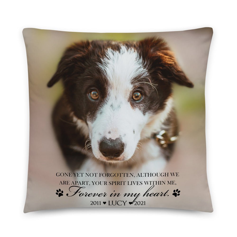 Personalized Pet Memorial Printed Throw Pillow - Gone Yet Not Forgotten - LifeSong Milestones