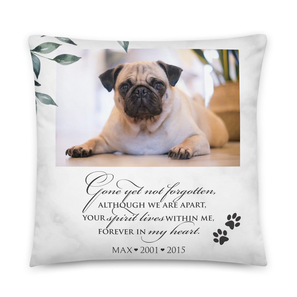 Personalized Pet Memorial Printed Throw Pillow - Gone Yet Not Forgotten - LifeSong Milestones