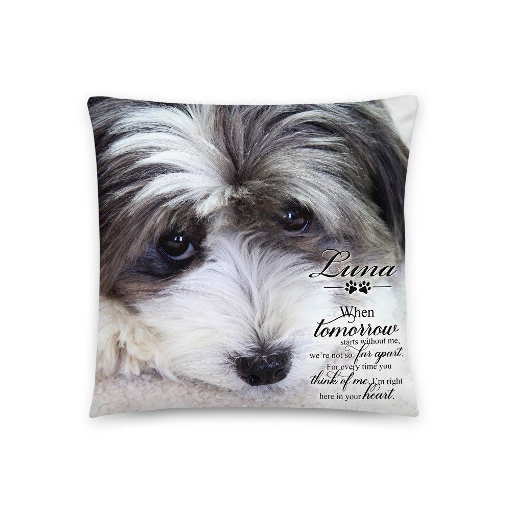 Personalized Pet Memorial Printed Throw Pillow - When Tomorrow Starts Without Me - LifeSong Milestones