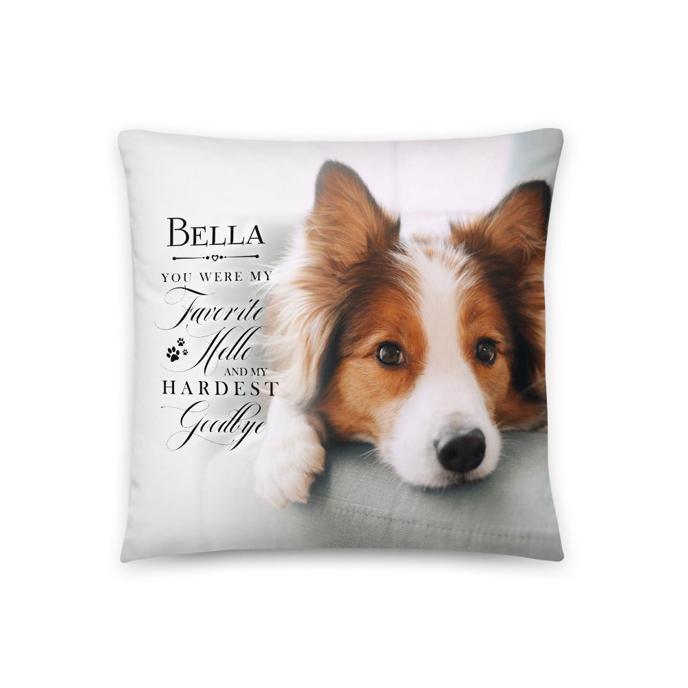 Personalized Pet Memorial Printed Throw Pillow - You Were My Favorite Hello - LifeSong Milestones