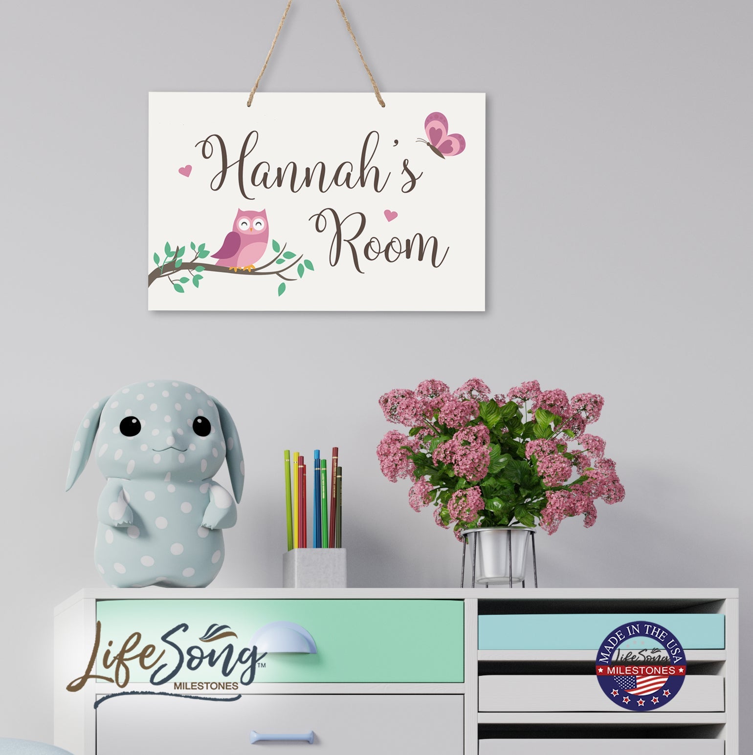 Personalized Wall Decor For Nursery Girls Bedroom Hanging Wall Art - LifeSong Milestones